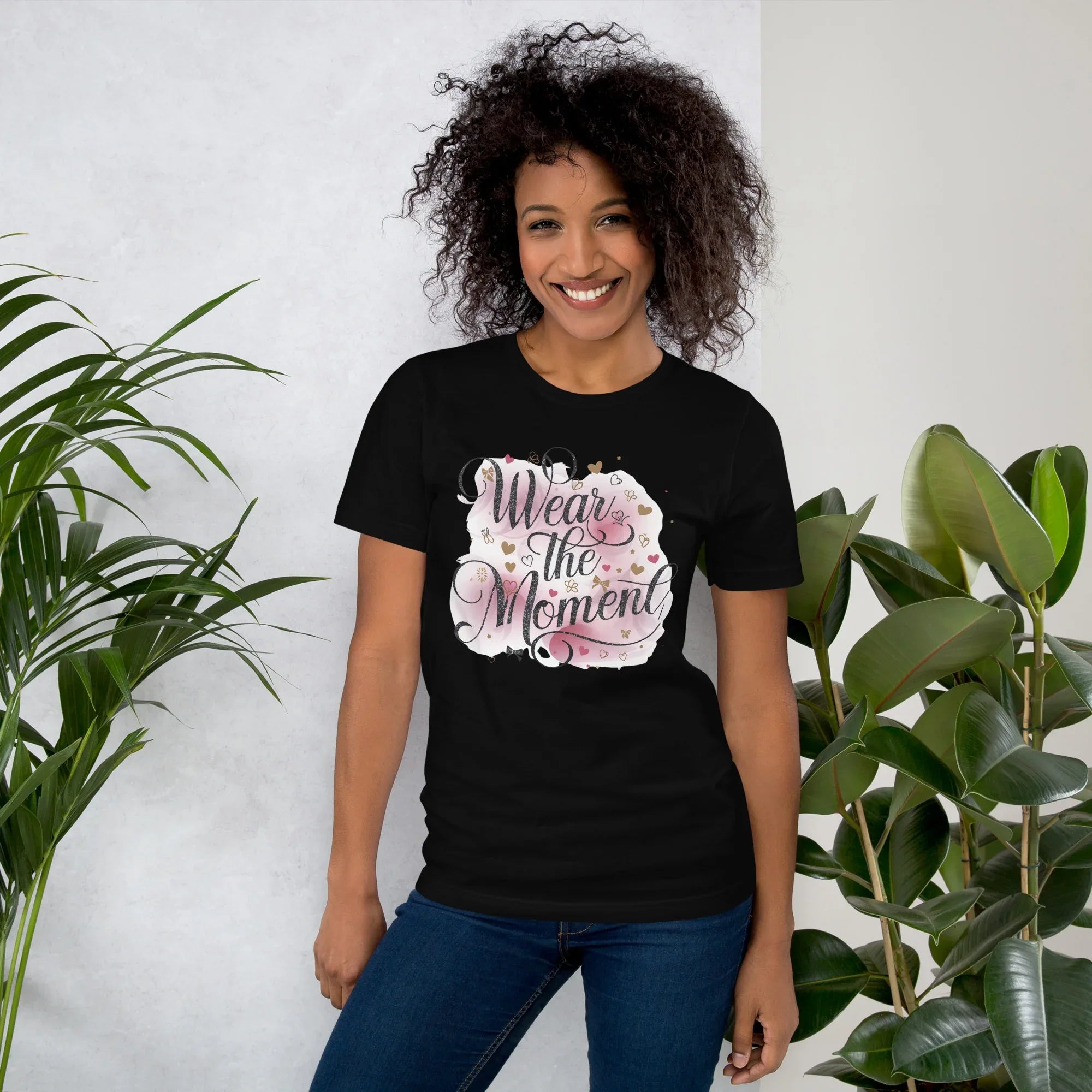 Women's T-Shirt | Wear The Moment Black Women's t-shirt AwRans Clothing unisex-staple-t-shirt-black-front-679a47833317b