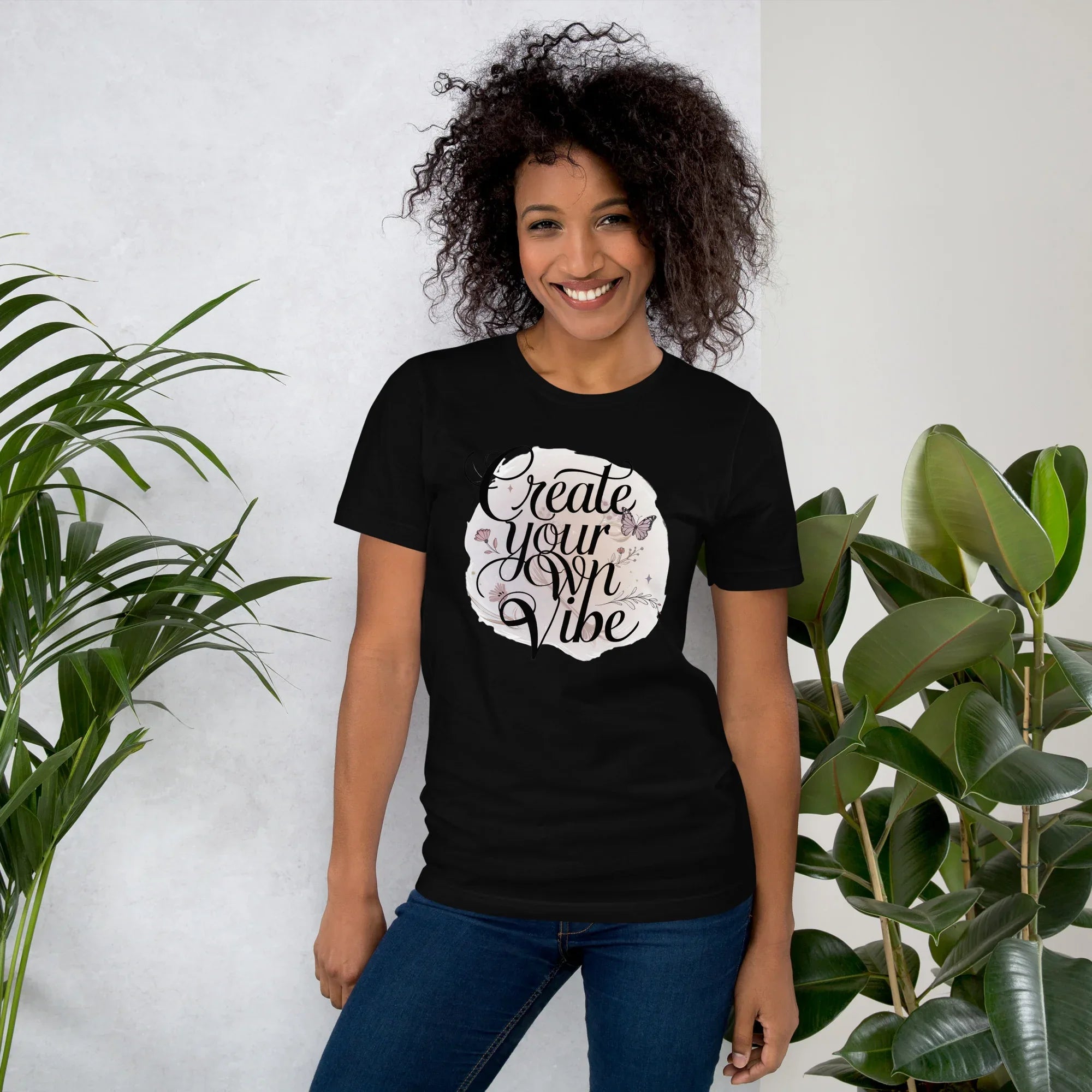 Women's T-Shirt | Create Your Own Vibe Black Women's t-shirt AwRans Clothing unisex-staple-t-shirt-black-front-679bc03ac1ec2