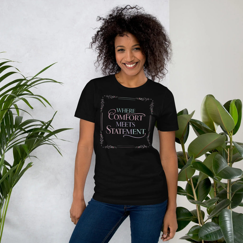 Women's T-Shirt | Where Comfort Meets Statement Black Women's t-shirt AwRans Clothing unisex-staple-t-shirt-black-front-679bdbf3b8ad3