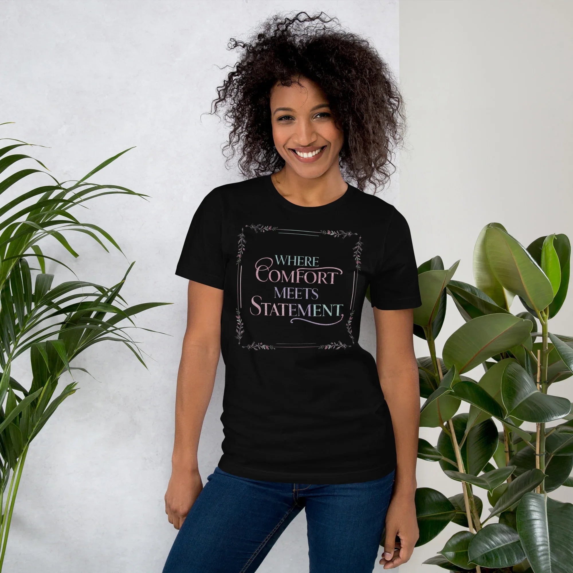 Women's T-Shirt | Where Comfort Meets Statement Black Women's t-shirt AwRans Clothing unisex-staple-t-shirt-black-front-679bdbf3b8ad3
