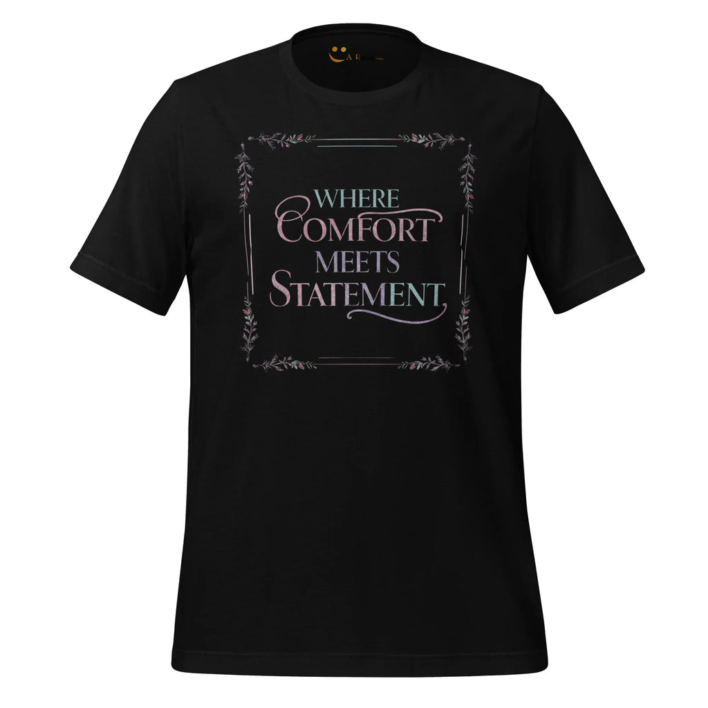 Women's T-Shirt | Where Comfort Meets Statement Women's t-shirt AwRans Clothing unisex-staple-t-shirt-black-front-679bdbf3baa58
