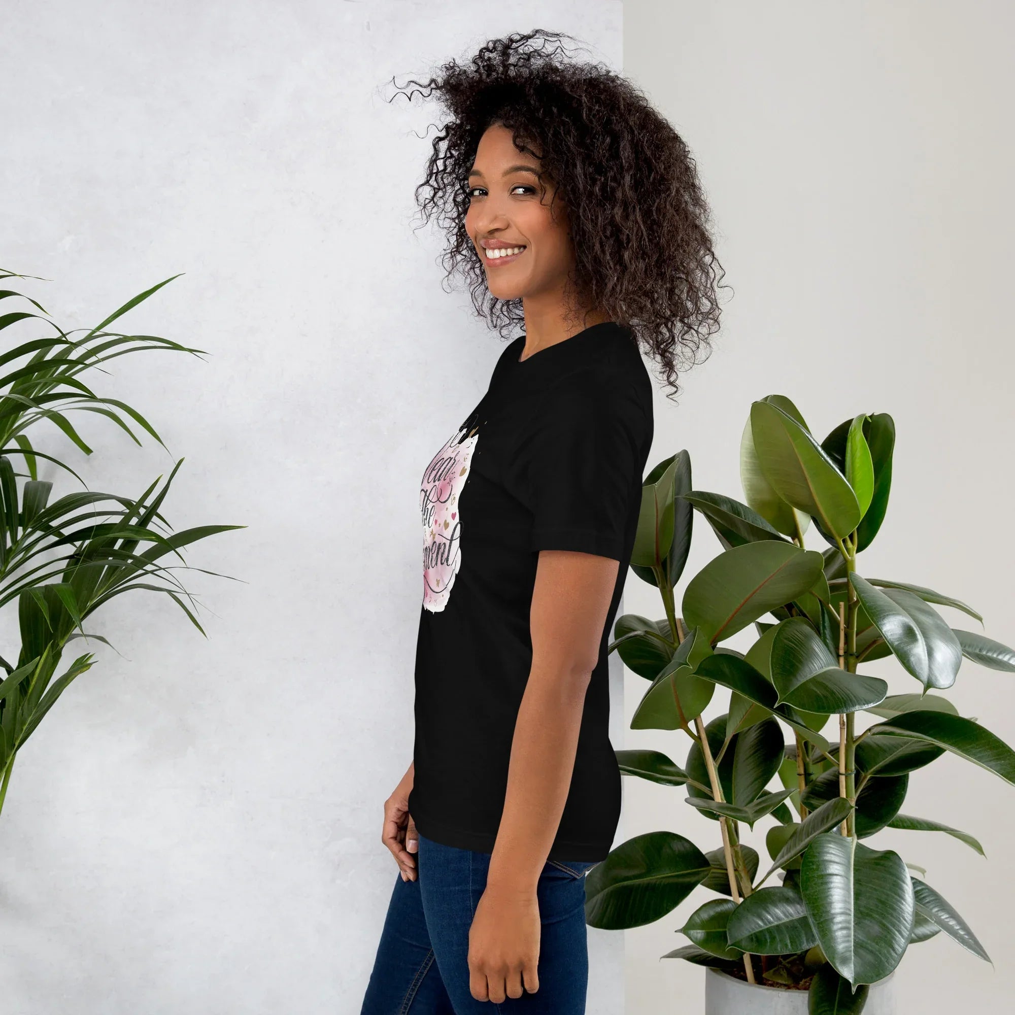 Women's T-Shirt | Wear The Moment Women's t-shirt AwRans Clothing unisex-staple-t-shirt-black-left-679a4783dd33e