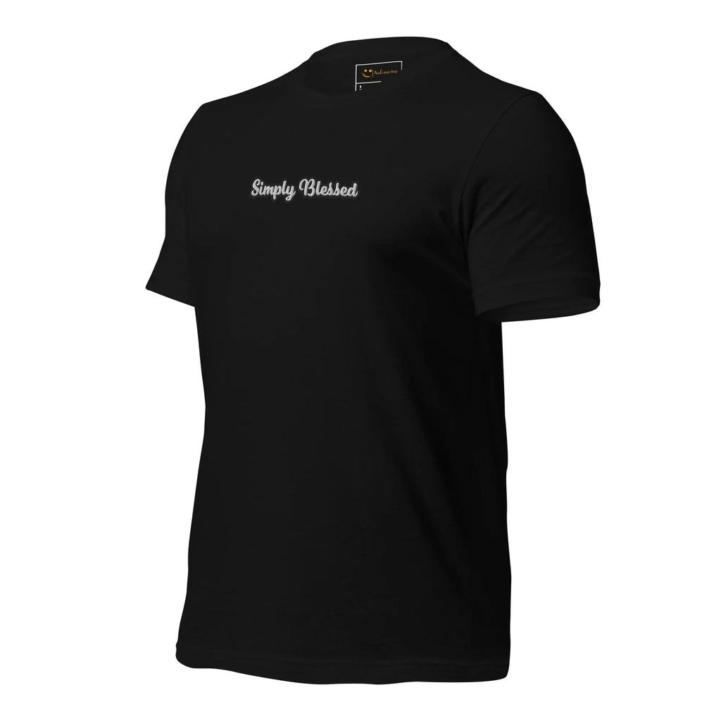 Unisex | Simply Blessed T-Shirt t-shirt AwRans Clothing unisex-staple-t-shirt-black-left-front-6749edcadb115