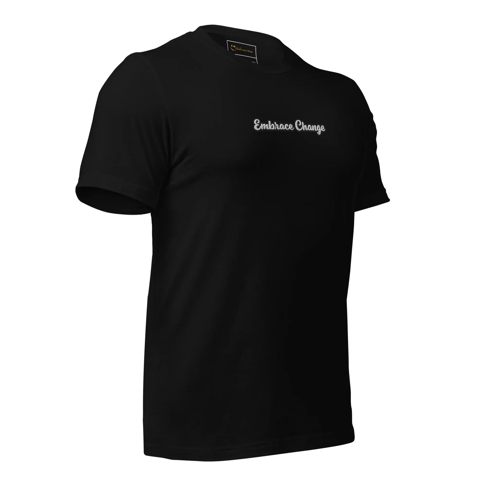 Unisex | Embrace Change T-Shirt t-shirt AwRans Clothing unisex-staple-t-shirt-black-right-front-6749cca2d2728
