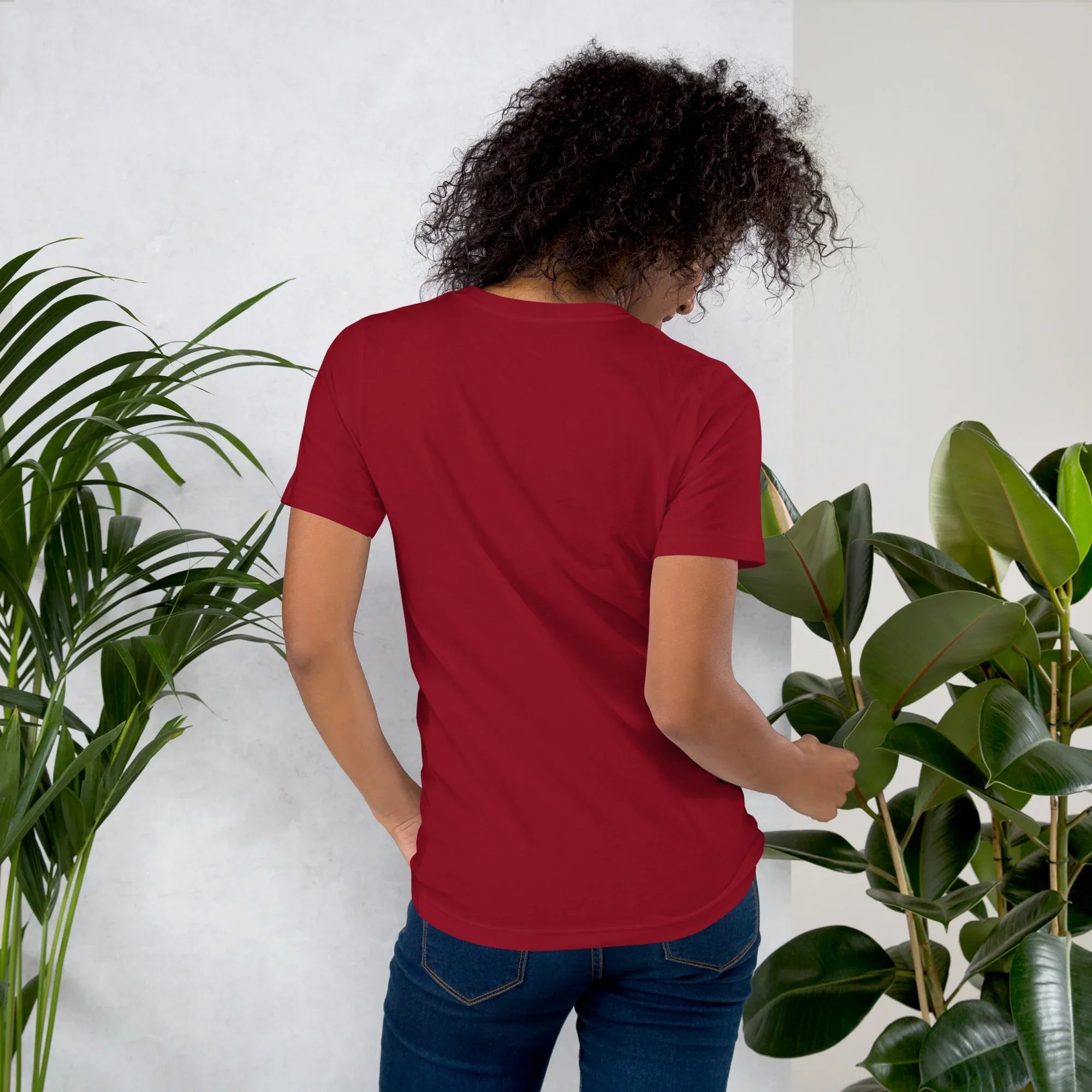 Women's T-Shirt | Echoes Of Creativity Women's t-shirt AwRans Clothing unisex-staple-t-shirt-cardinal-back-679bbee58fa97
