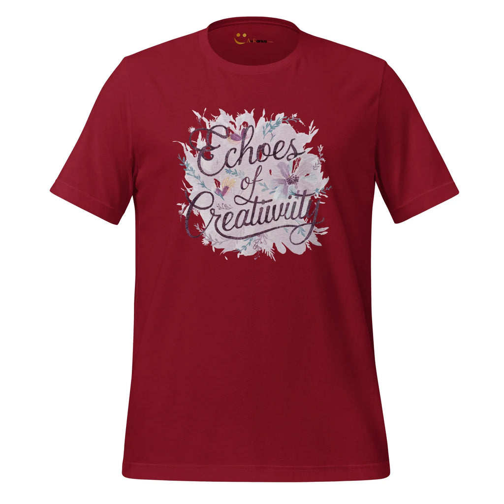 Women's T-Shirt | Echoes Of Creativity Women's t-shirt AwRans Clothing unisex-staple-t-shirt-cardinal-front-6799ecd1acec6