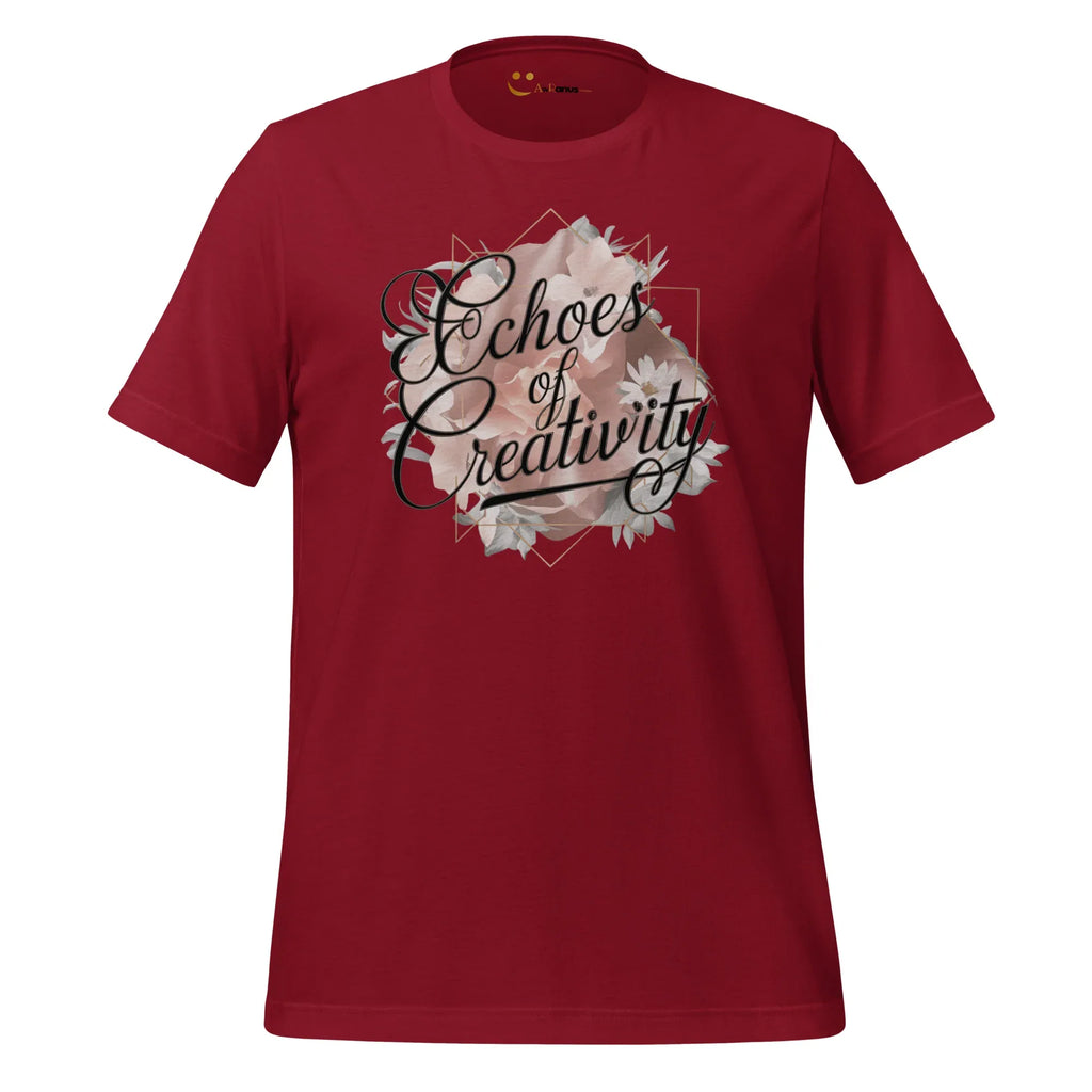 Women's T-Shirt | Echoes Of Creativity Women's t-shirt AwRans Clothing unisex-staple-t-shirt-cardinal-front-679bbee4d58bc