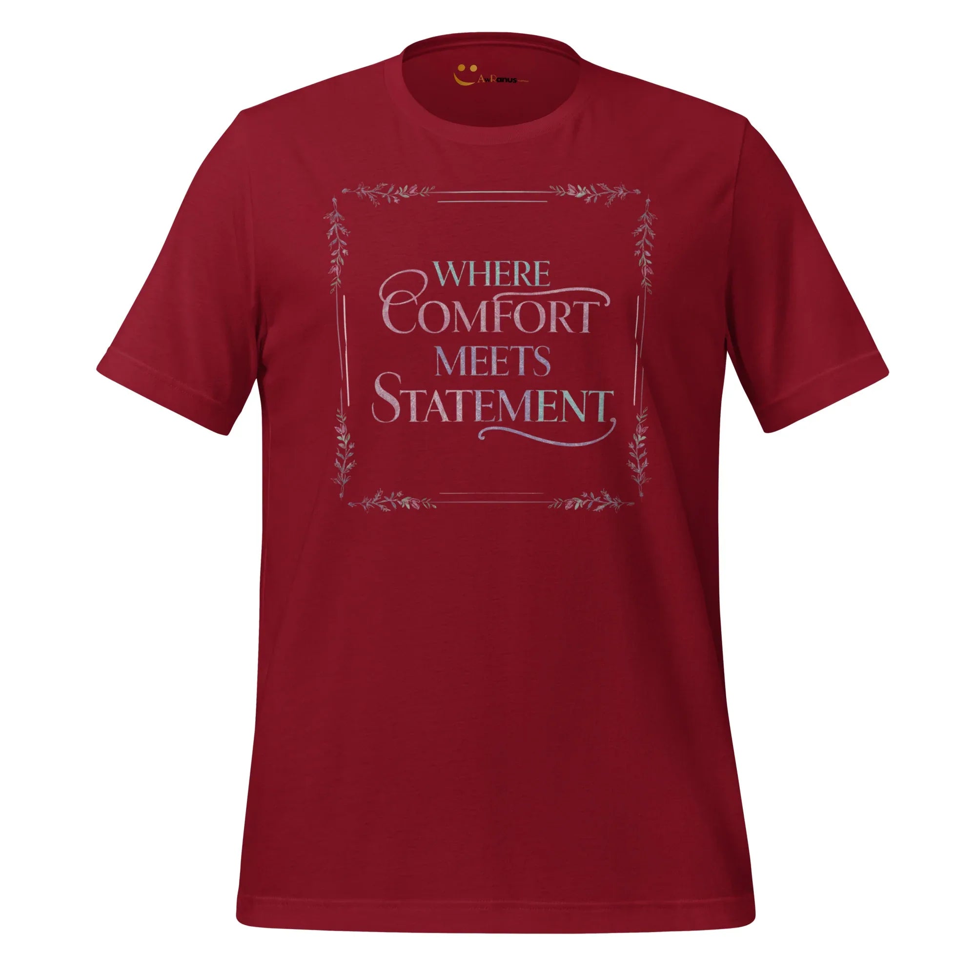 Women's T-Shirt | Where Comfort Meets Statement Women's t-shirt AwRans Clothing unisex-staple-t-shirt-cardinal-front-679bdbf3bbe5d