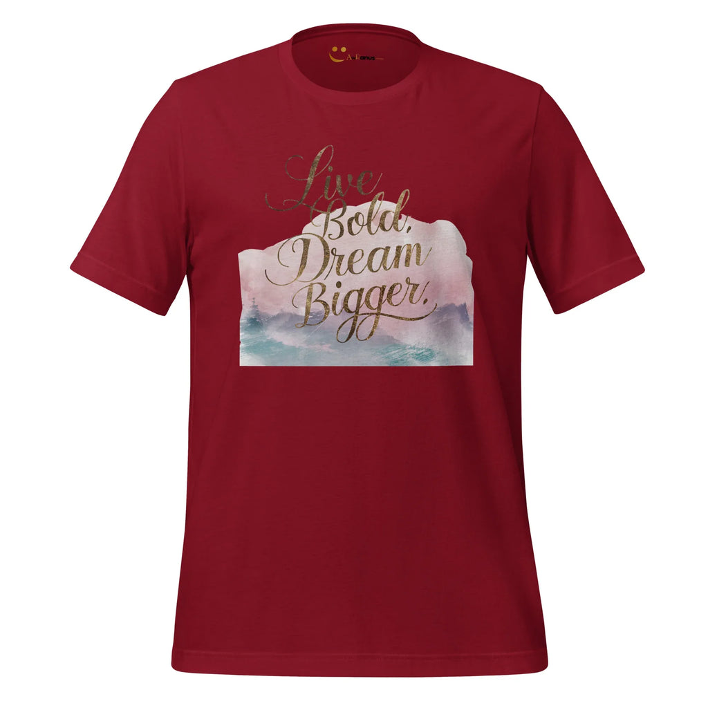 Women's T-Shirt | Live Bold,Dream Bigger. Women's t-shirt AwRans Clothing unisex-staple-t-shirt-cardinal-front-679be001d7b54