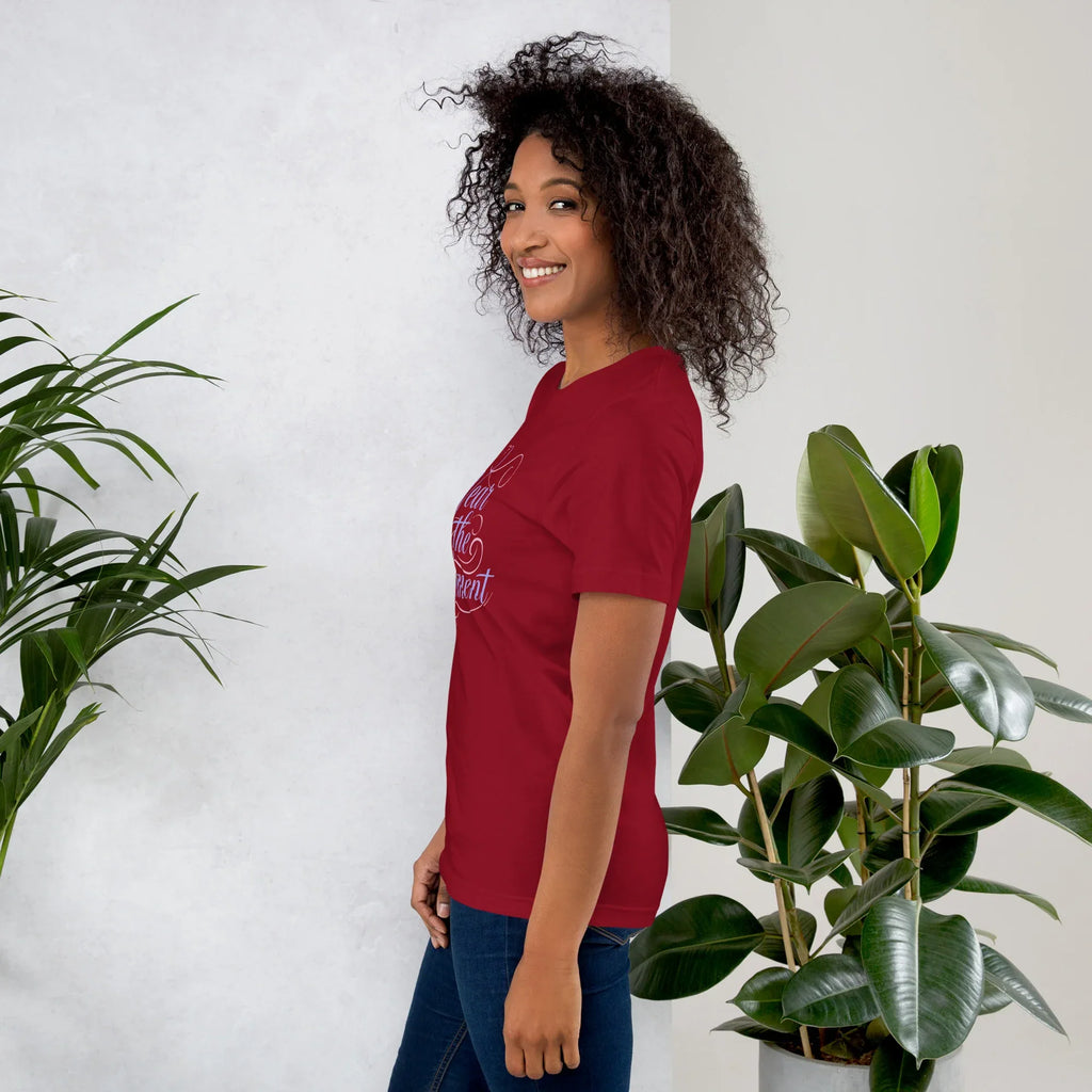 Women's T-Shirt | Wear The Moment Women's t-shirt AwRans Clothing unisex-staple-t-shirt-cardinal-left-6799e652a63c2