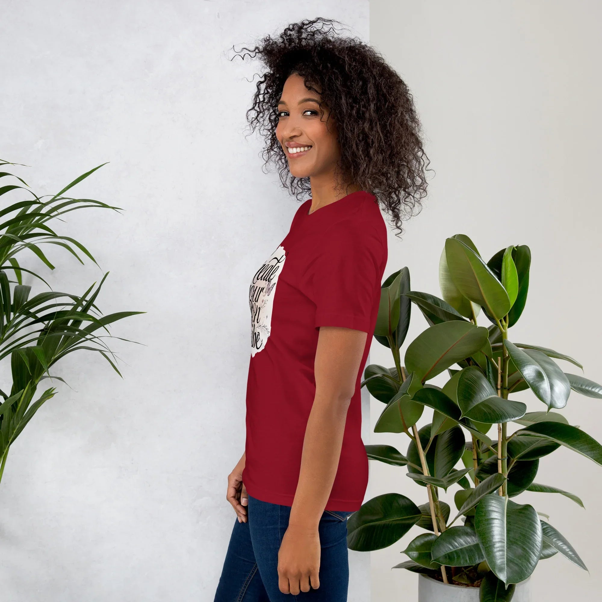 Women's T-Shirt | Create Your Own Vibe Women's t-shirt AwRans Clothing unisex-staple-t-shirt-cardinal-left-679bc03b71ac6
