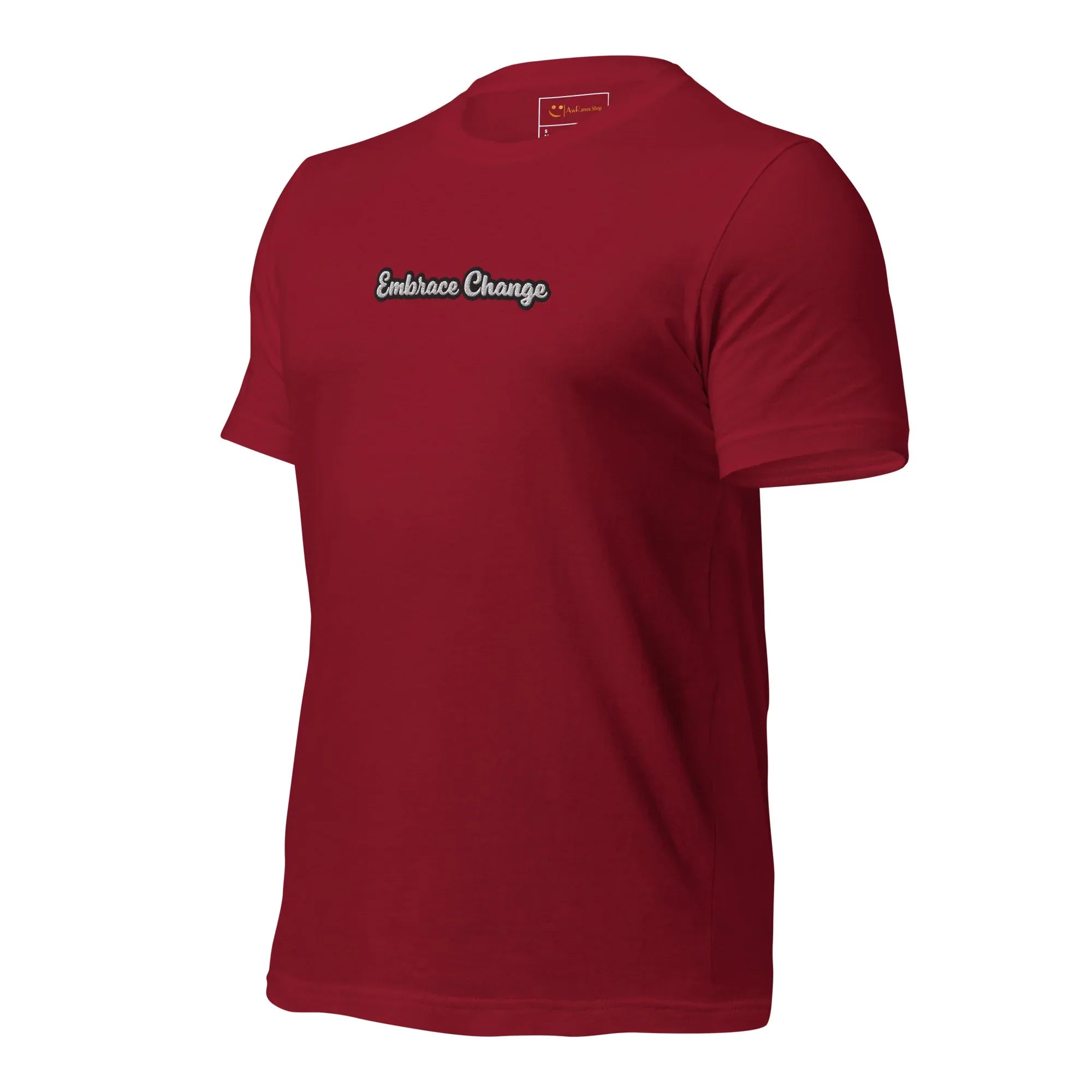 Unisex | Embrace Change T-Shirt t-shirt AwRans Clothing unisex-staple-t-shirt-cardinal-left-front-6749cca2deec2