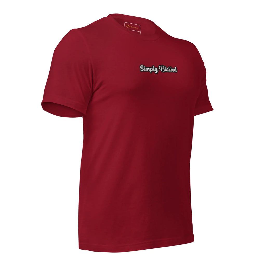 Unisex | Simply Blessed T-Shirt t-shirt AwRans Clothing unisex-staple-t-shirt-cardinal-right-front-6749edcaf2b82