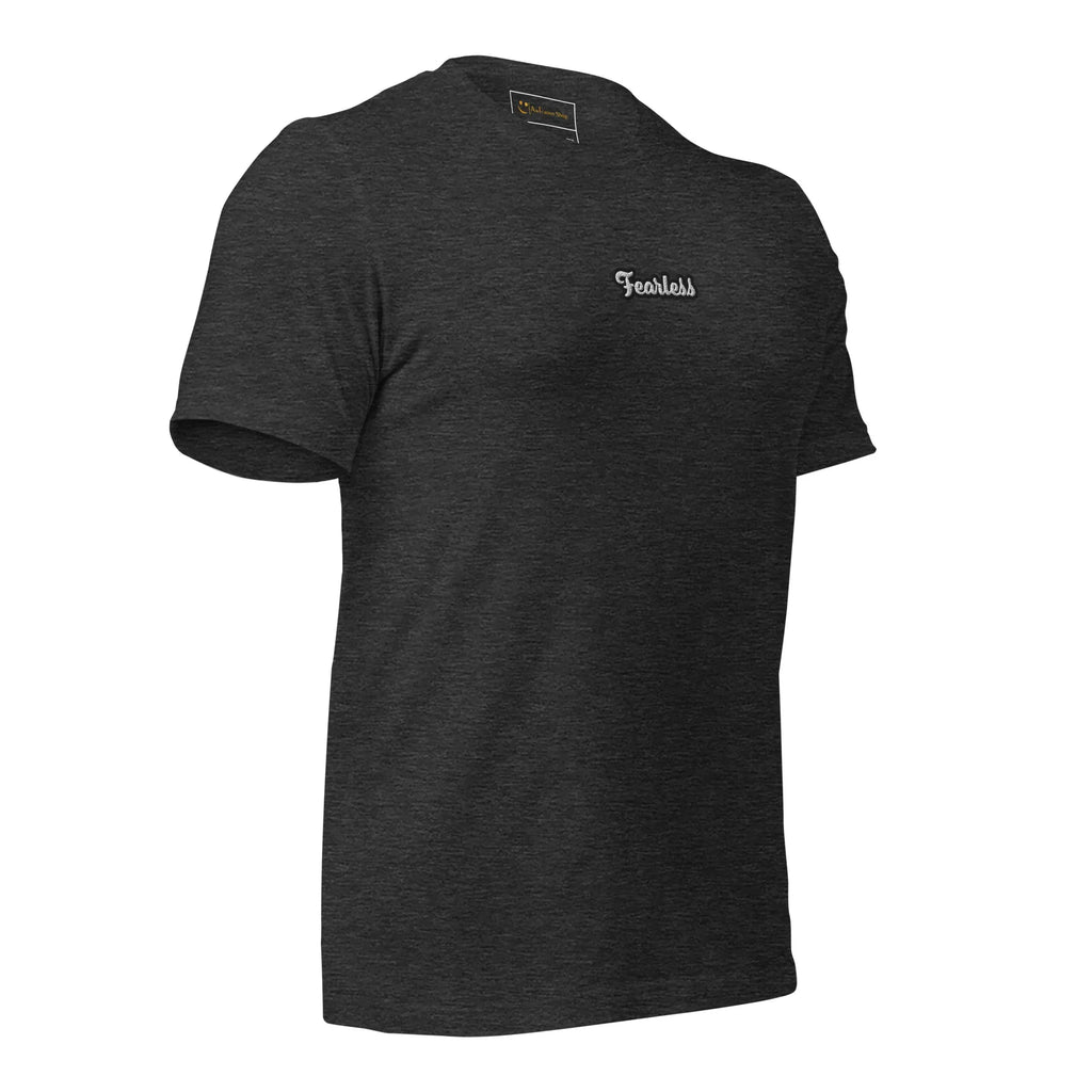Unisex | Fearless T-Shirt t-shirt AwRans Clothing unisex-staple-t-shirt-dark-grey-heather-right-front-674b717feca73