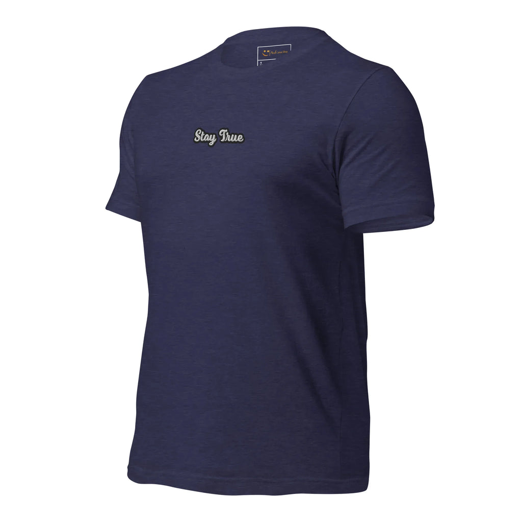 Unisex | Stay True T-Shirt t-shirt AwRans Clothing unisex-staple-t-shirt-heather-midnight-navy-left-front-6749f5734ff6a