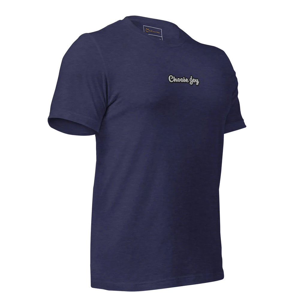 Unisex | Choose Joy T-Shirt t-shirt AwRans Clothing unisex-staple-t-shirt-heather-midnight-navy-right-front-674b708460d4e