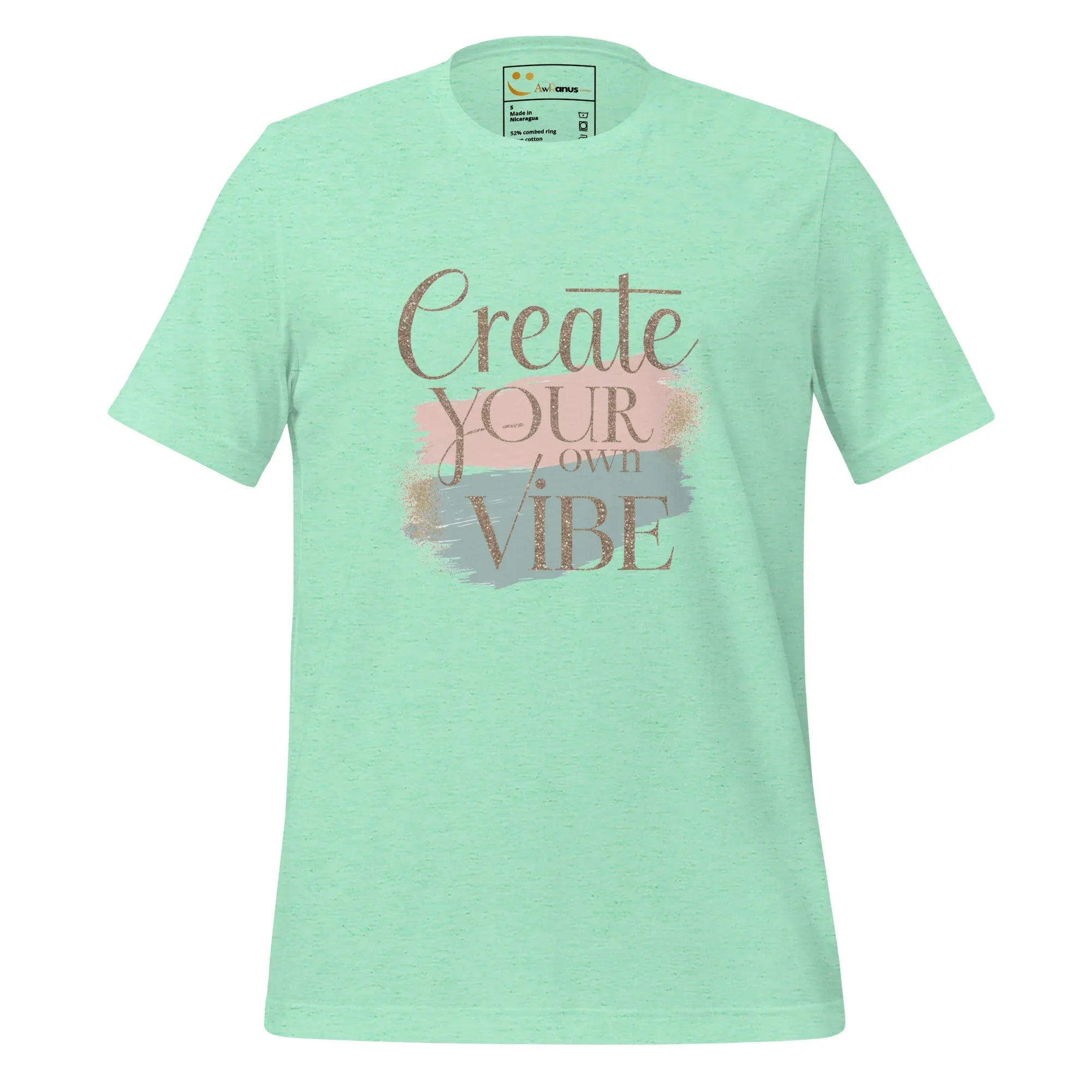 Women's T-Shirt | Creat Your Own Vibe Women's t-shirt AwRans Clothing unisex-staple-t-shirt-heather-mint-front-6799e51f515d0