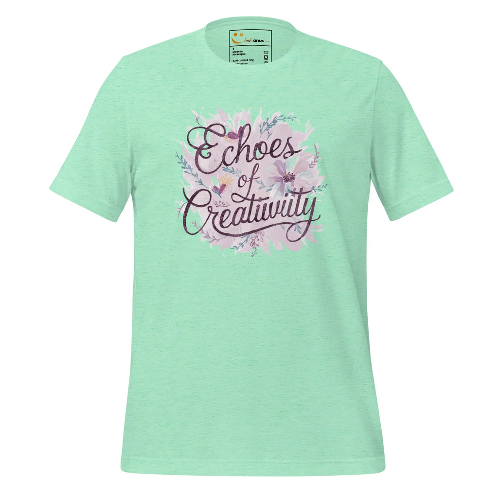 Women's T-Shirt | Echoes Of Creativity Women's t-shirt AwRans Clothing unisex-staple-t-shirt-heather-mint-front-6799ecd21d580