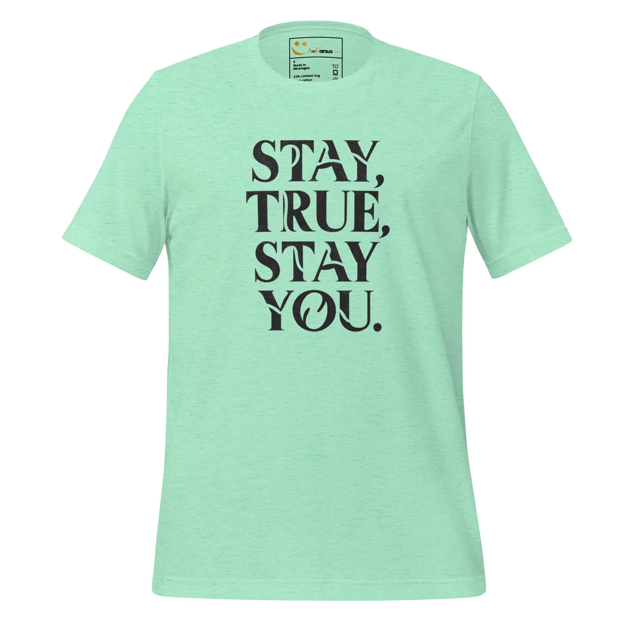 Women's T-Shirt | Stay True,Stay You. Women's t-shirt AwRans Clothing unisex-staple-t-shirt-heather-mint-front-679a999212f3c