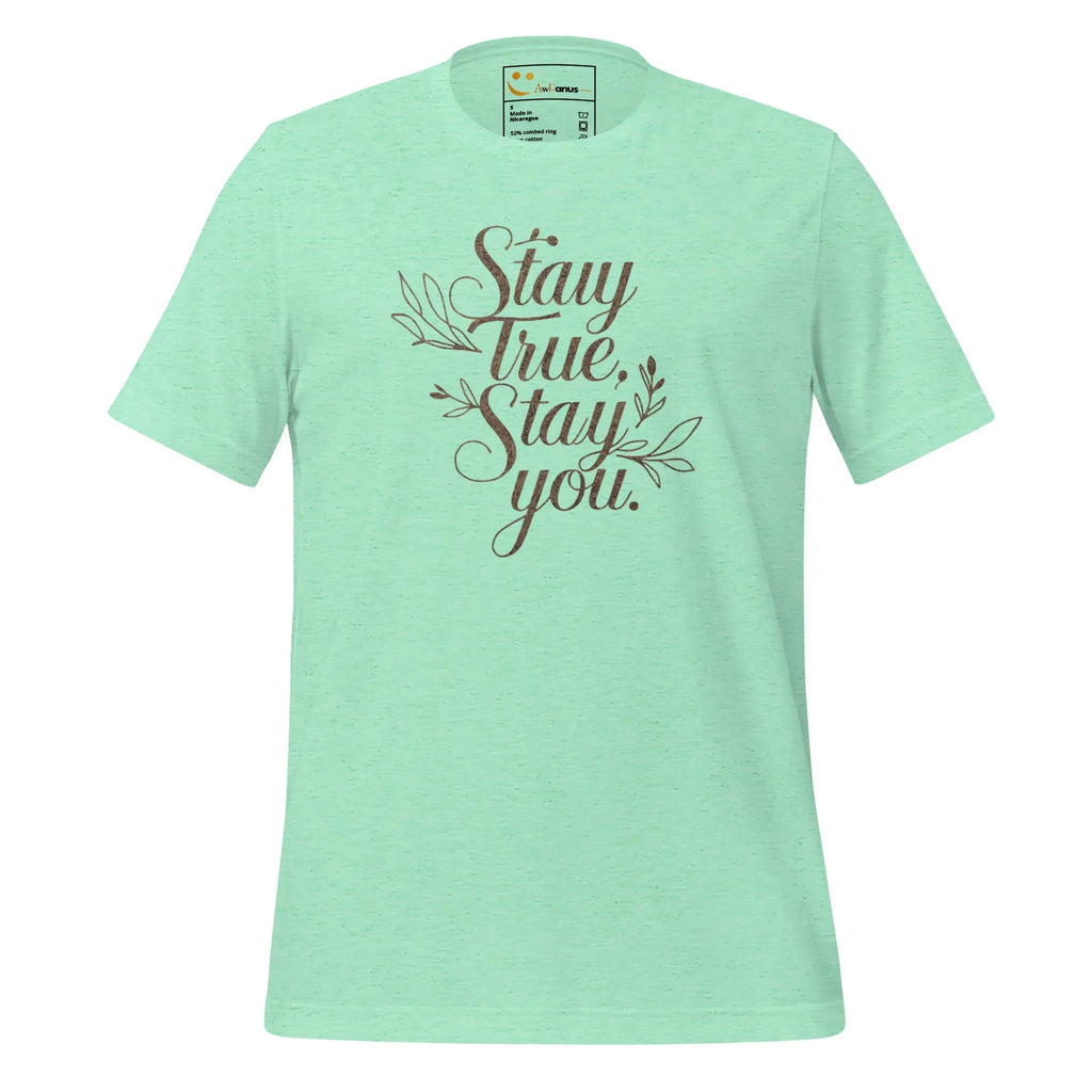 Women's T-Shirt | Stay True,Stay You. Women's t-shirt AwRans Clothing unisex-staple-t-shirt-heather-mint-front-679bbce0ef657