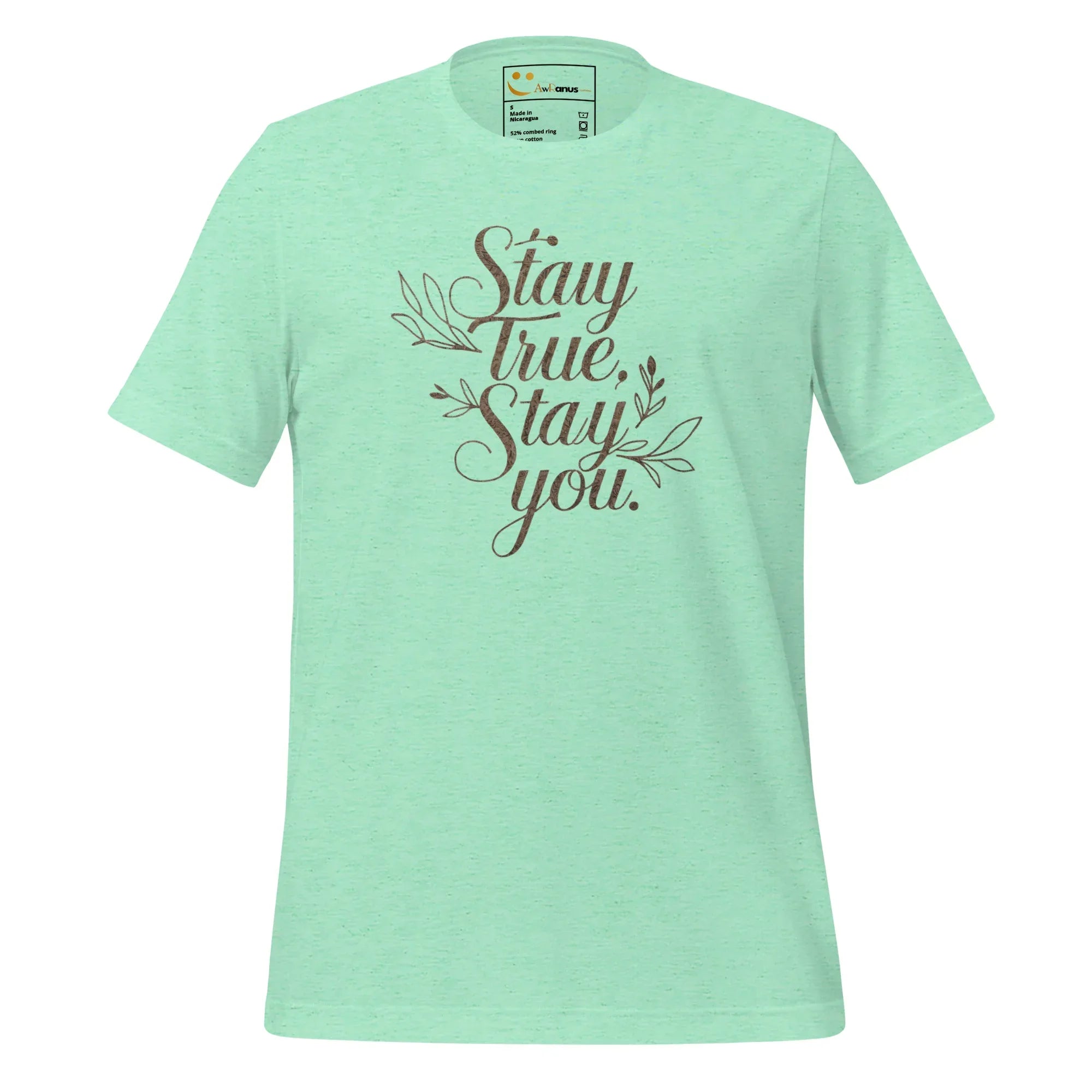 Women's T-Shirt | Stay True,Stay You. Women's t-shirt AwRans Clothing unisex-staple-t-shirt-heather-mint-front-679bbce0ef657