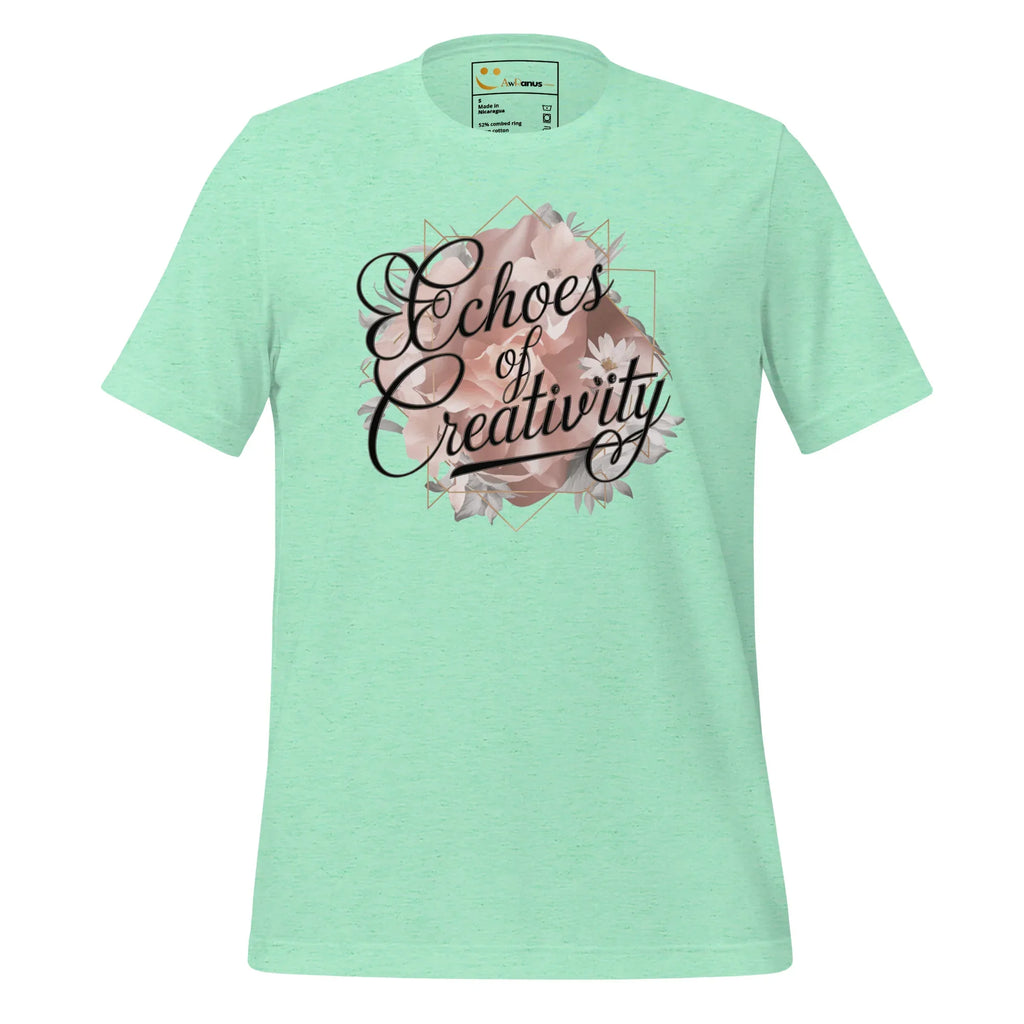 Women's T-Shirt | Echoes Of Creativity Women's t-shirt AwRans Clothing unisex-staple-t-shirt-heather-mint-front-679bbee54a111