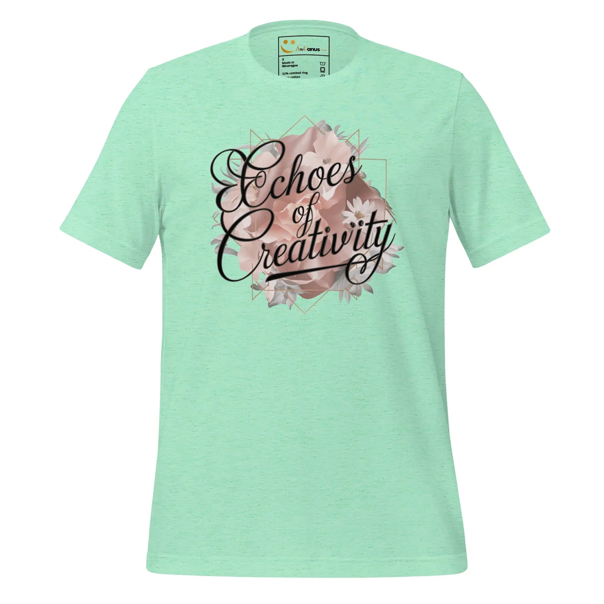 Women's T-Shirt | Echoes Of Creativity Women's t-shirt AwRans Clothing unisex-staple-t-shirt-heather-mint-front-679bbee54a111