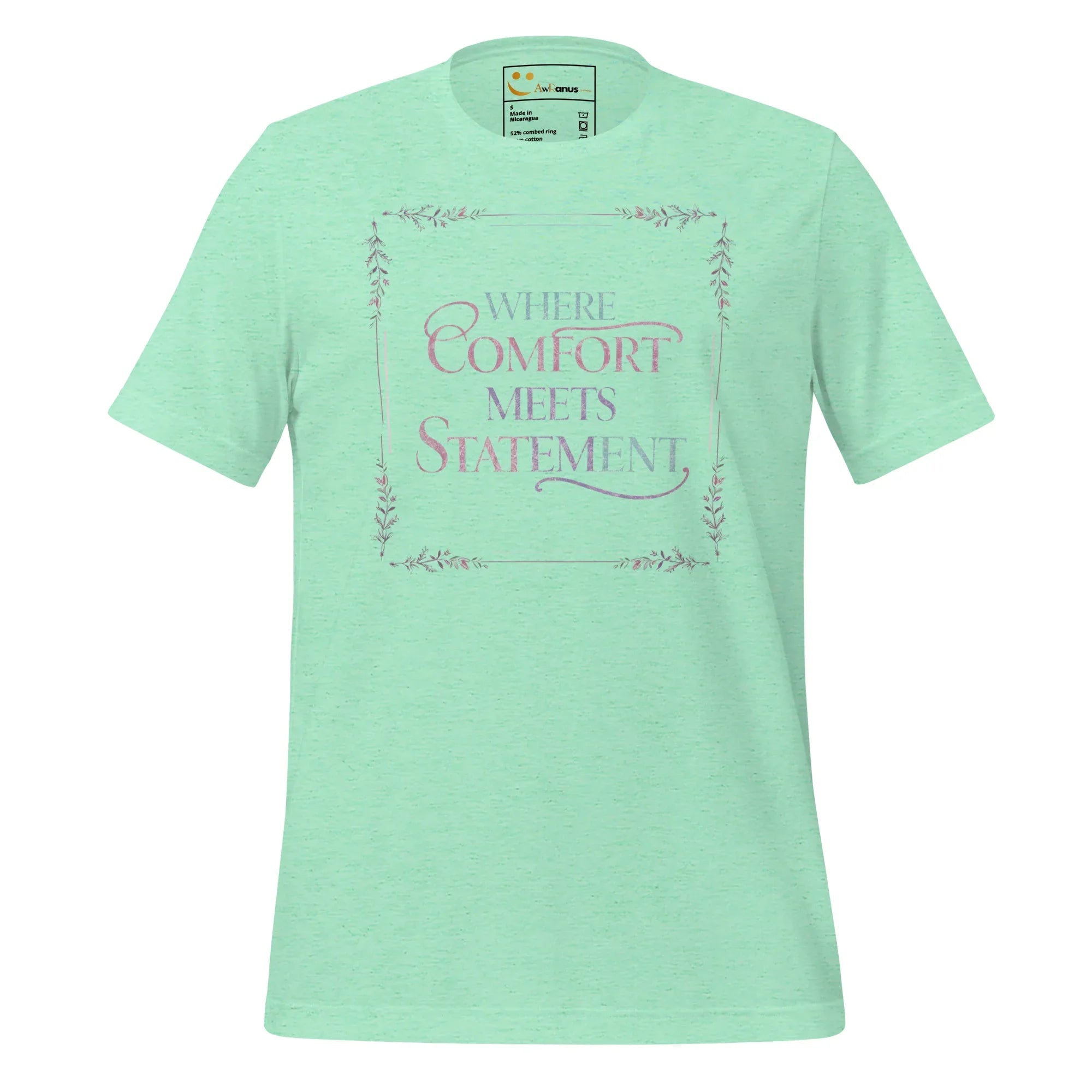 Women's T-Shirt | Where Comfort Meets Statement Women's t-shirt AwRans Clothing unisex-staple-t-shirt-heather-mint-front-679bdbf431872