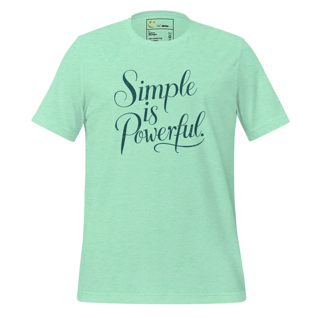 Women's T-Shirt | Simple Is Powerful Women's t-shirt AwRans Clothing unisex-staple-t-shirt-heather-mint-front-679bdccca2b0f