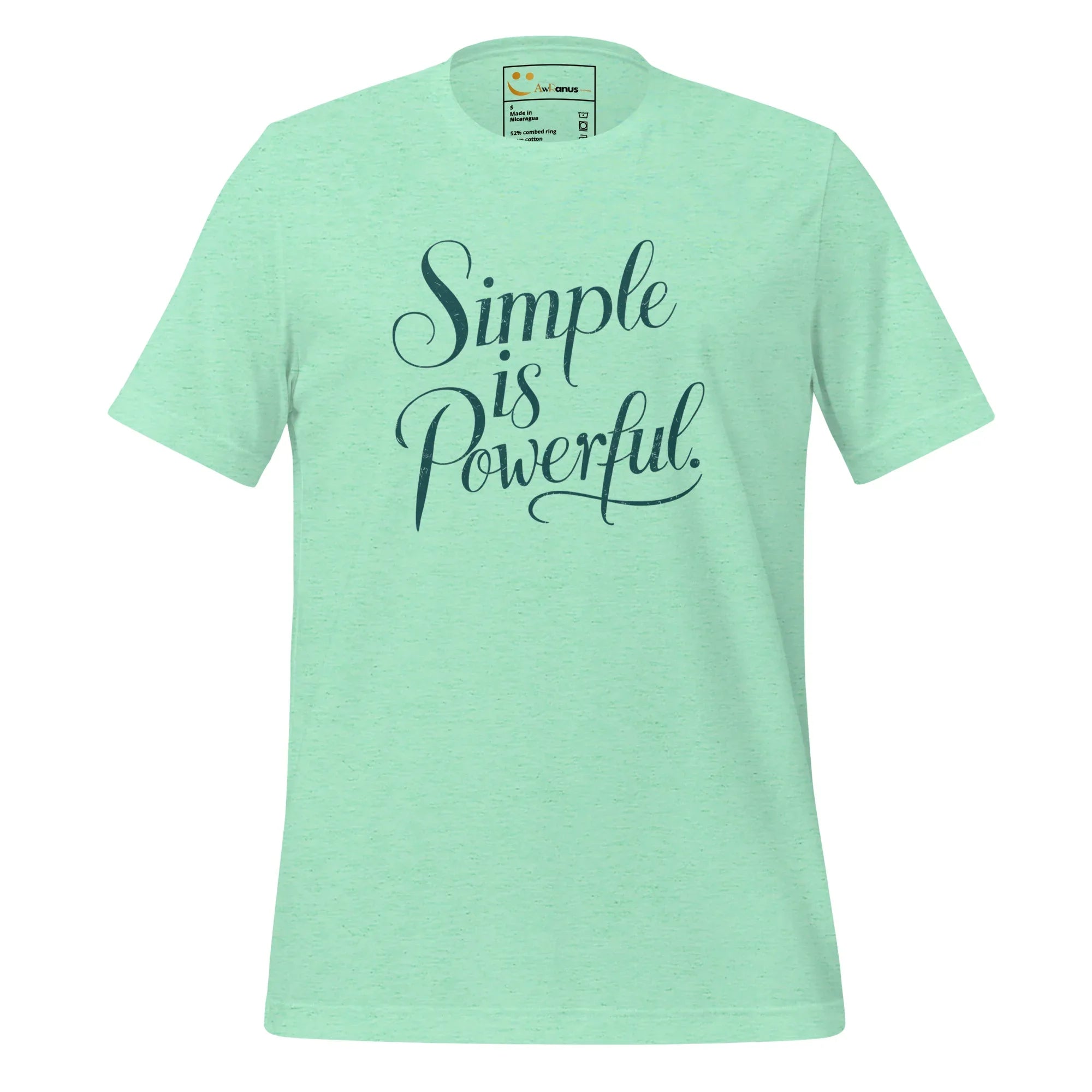 Women's T-Shirt | Simple Is Powerful Women's t-shirt AwRans Clothing unisex-staple-t-shirt-heather-mint-front-679bdccca2b0f
