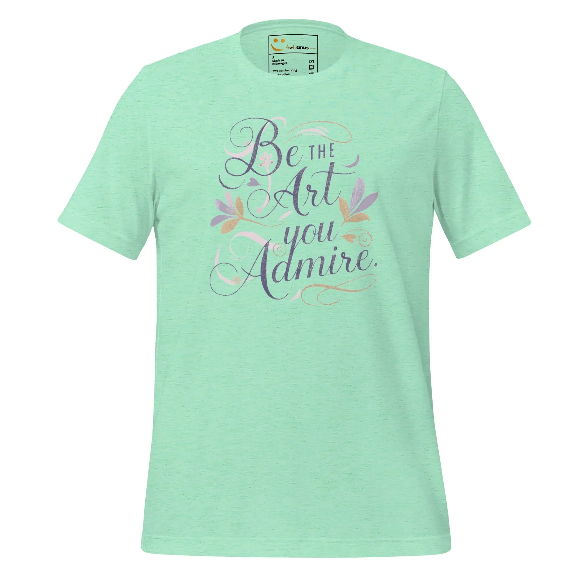 Women's T-Shirt | Be The Art You Admire Women's t-shirt AwRans Clothing unisex-staple-t-shirt-heather-mint-front-679be2781e135