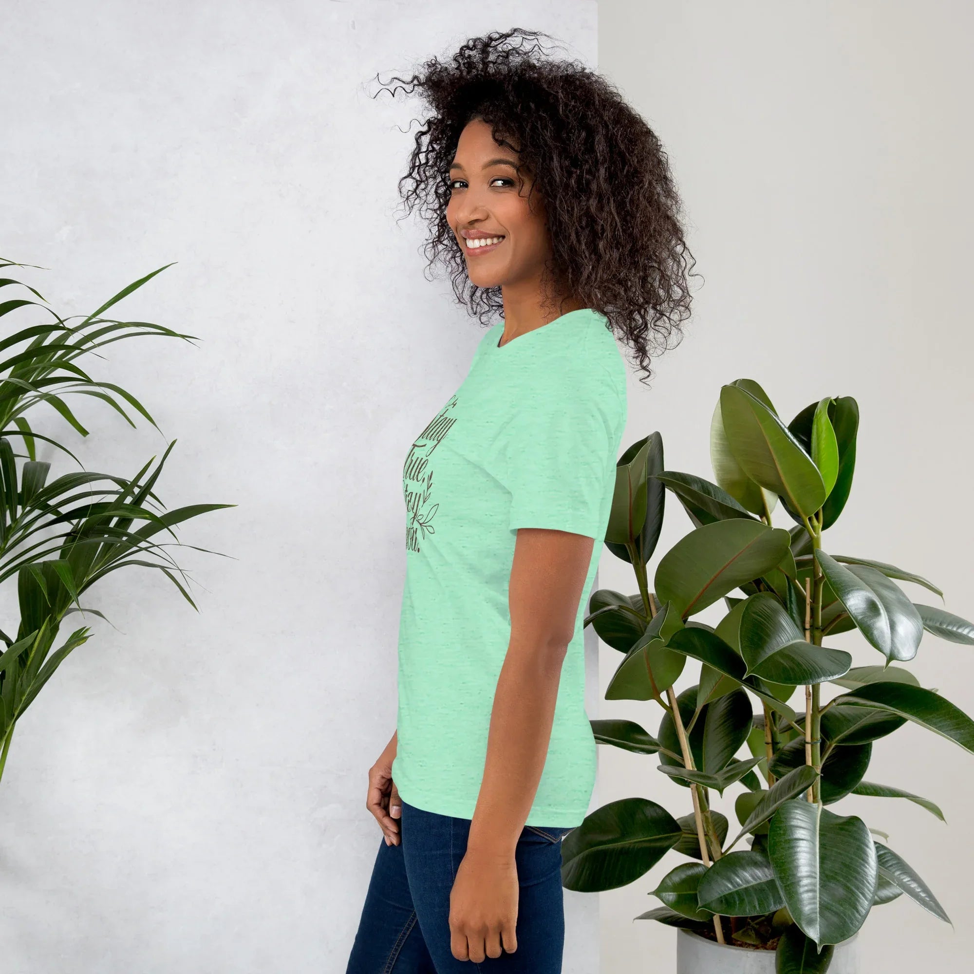 Women's T-Shirt | Stay True,Stay You. Women's t-shirt AwRans Clothing unisex-staple-t-shirt-heather-mint-left-679bbce2de593