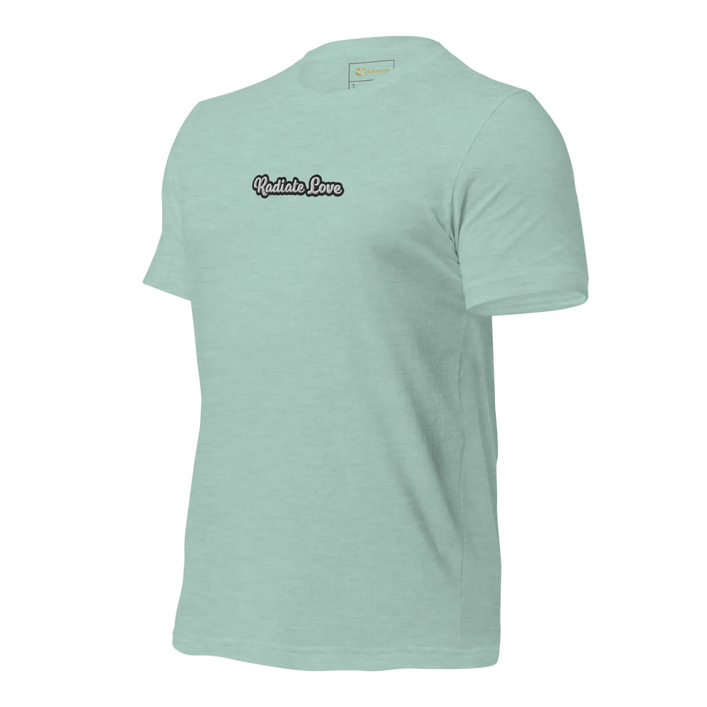 Unisex | Radiate Love T-Shirt t-shirt AwRans Clothing unisex-staple-t-shirt-heather-prism-dusty-blue-left-front-6749de248202f