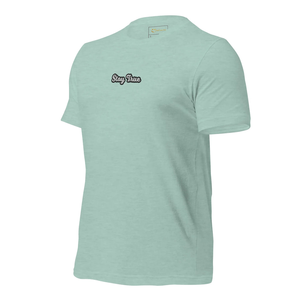 Unisex | Stay True T-Shirt t-shirt AwRans Clothing unisex-staple-t-shirt-heather-prism-dusty-blue-left-front-6749f574a3eff