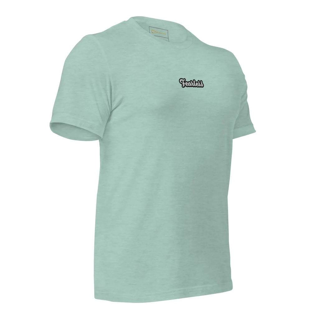 Unisex | Fearless T-Shirt t-shirt AwRans Clothing unisex-staple-t-shirt-heather-prism-dusty-blue-right-front-674b718142673