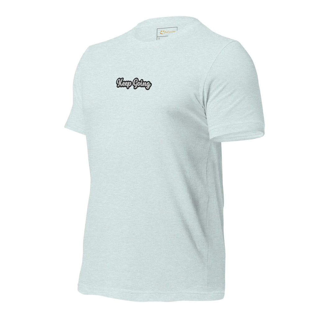 Unisex | Keep Going T-Shirt t-shirt AwRans Clothing unisex-staple-t-shirt-heather-prism-ice-blue-left-front-6749e0f6dc68c