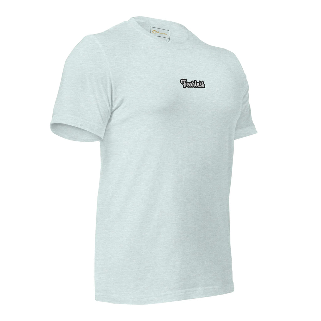 Unisex | Fearless T-Shirt t-shirt AwRans Clothing unisex-staple-t-shirt-heather-prism-ice-blue-right-front-674b71834cdd5
