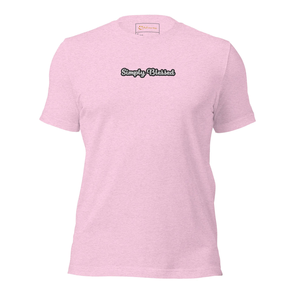 Unisex | Simply Blessed T-Shirt t-shirt AwRans Clothing unisex-staple-t-shirt-heather-prism-lilac-front-6749edcbc9463