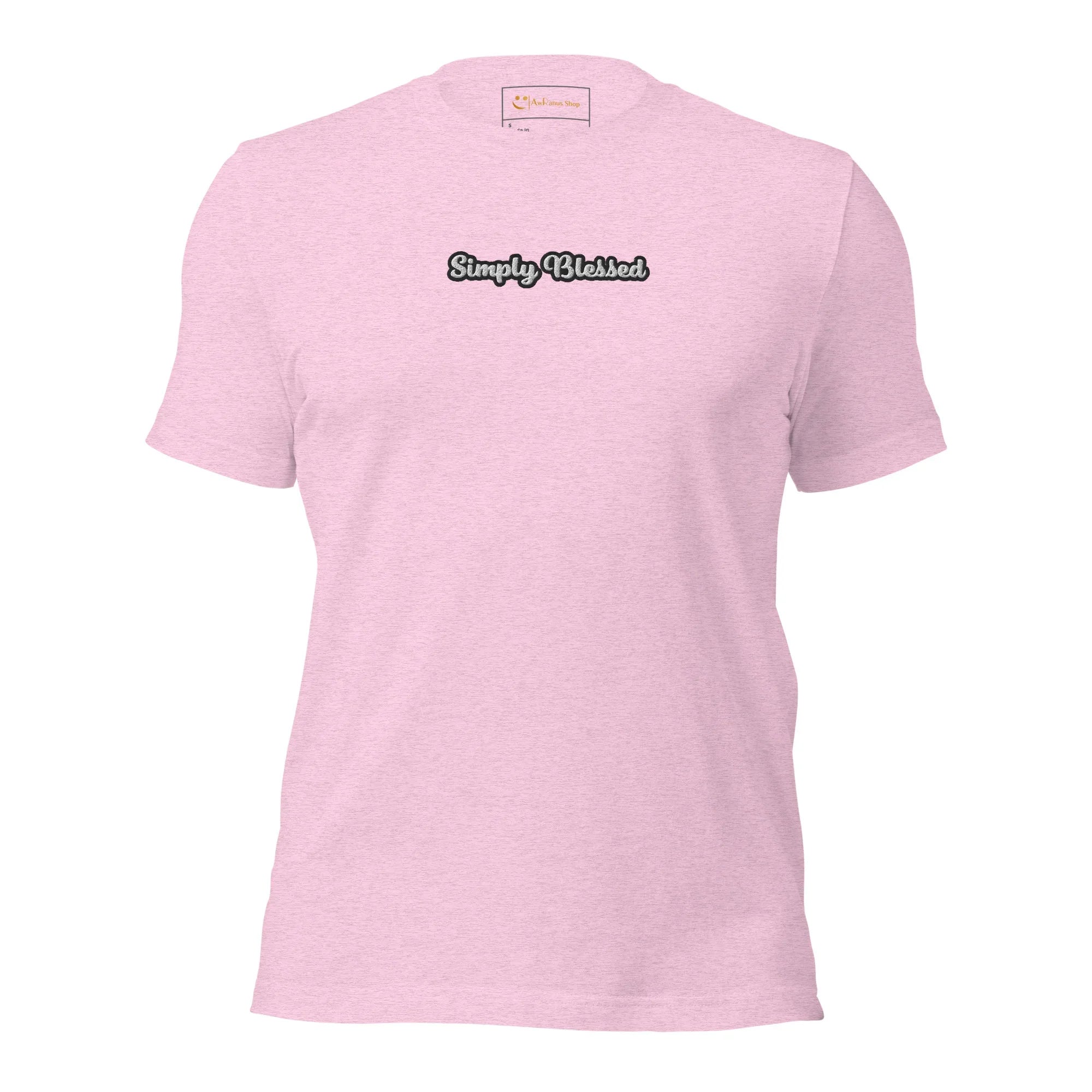 Unisex | Simply Blessed T-Shirt t-shirt AwRans Clothing unisex-staple-t-shirt-heather-prism-lilac-front-6749edcbc9463