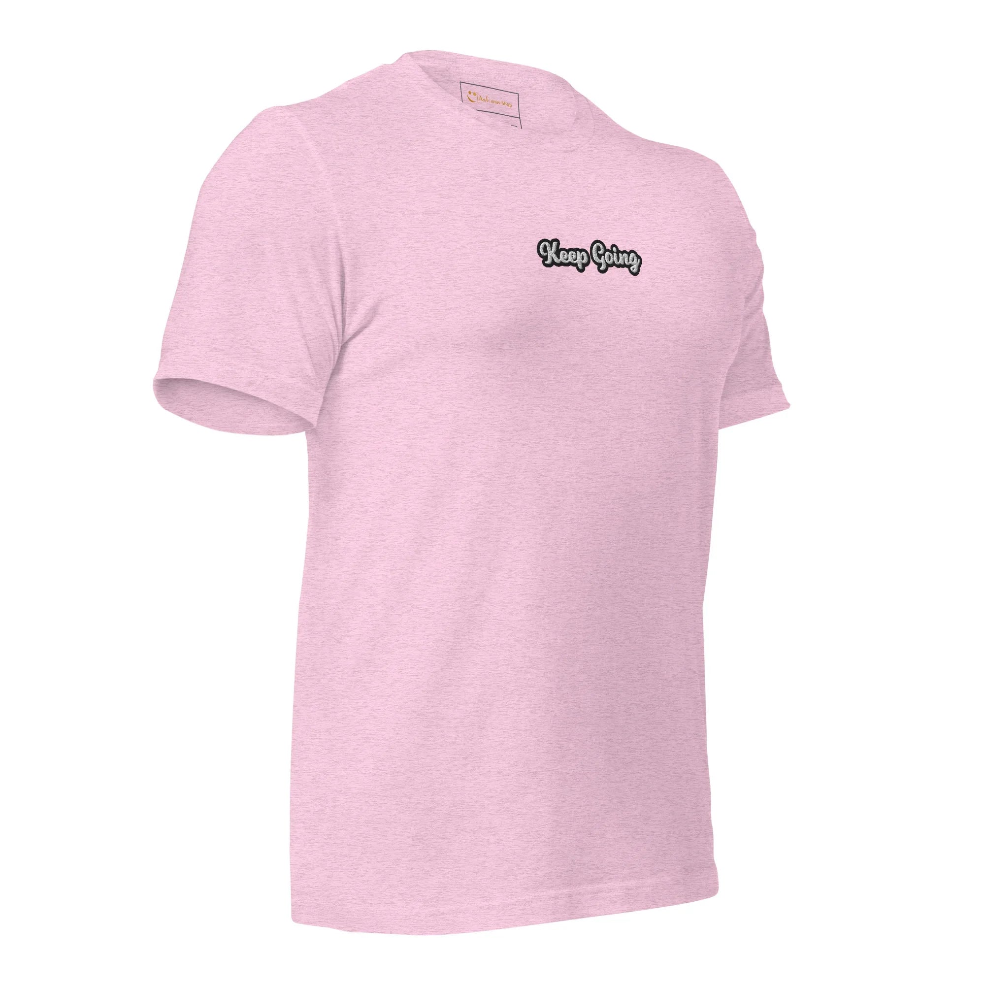 Unisex | Keep Going T-Shirt t-shirt AwRans Clothing unisex-staple-t-shirt-heather-prism-lilac-right-front-6749e0f4c2bf4