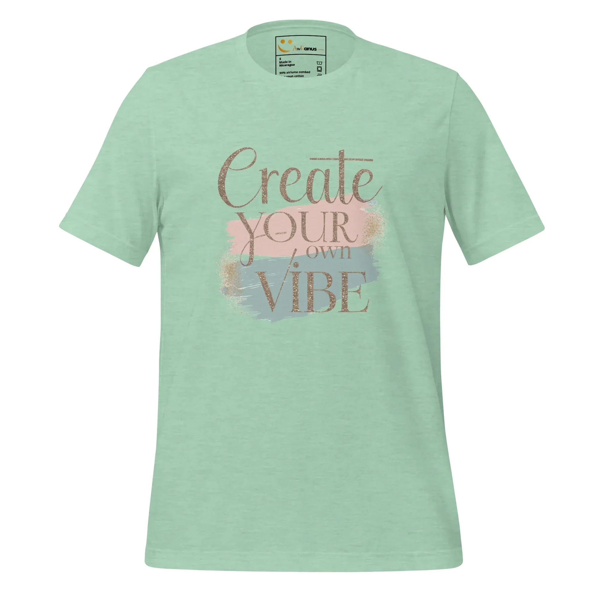 Women's T-Shirt | Creat Your Own Vibe Women's t-shirt AwRans Clothing unisex-staple-t-shirt-heather-prism-mint-front-6799e51f1fdd2