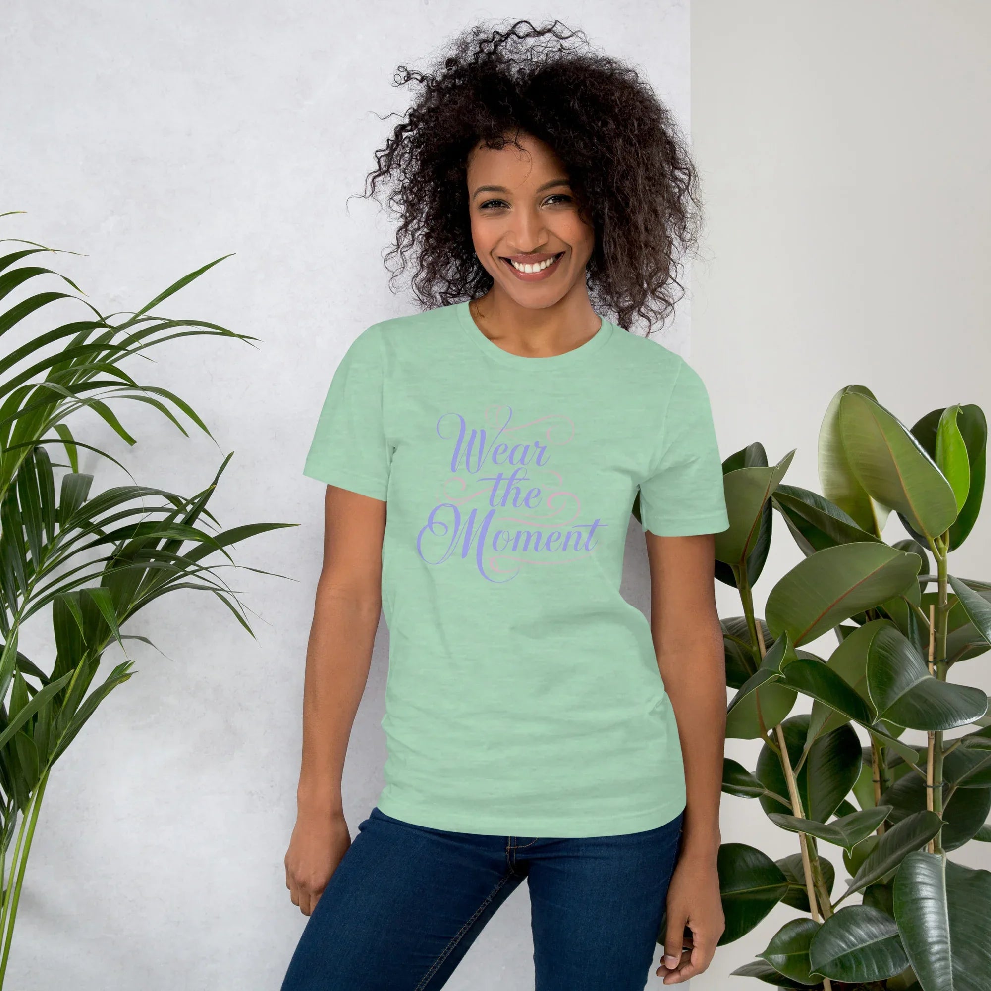 Women's T-Shirt | Wear The Moment Heather Prism Mint Women's t-shirt AwRans Clothing unisex-staple-t-shirt-heather-prism-mint-front-6799e653a2205