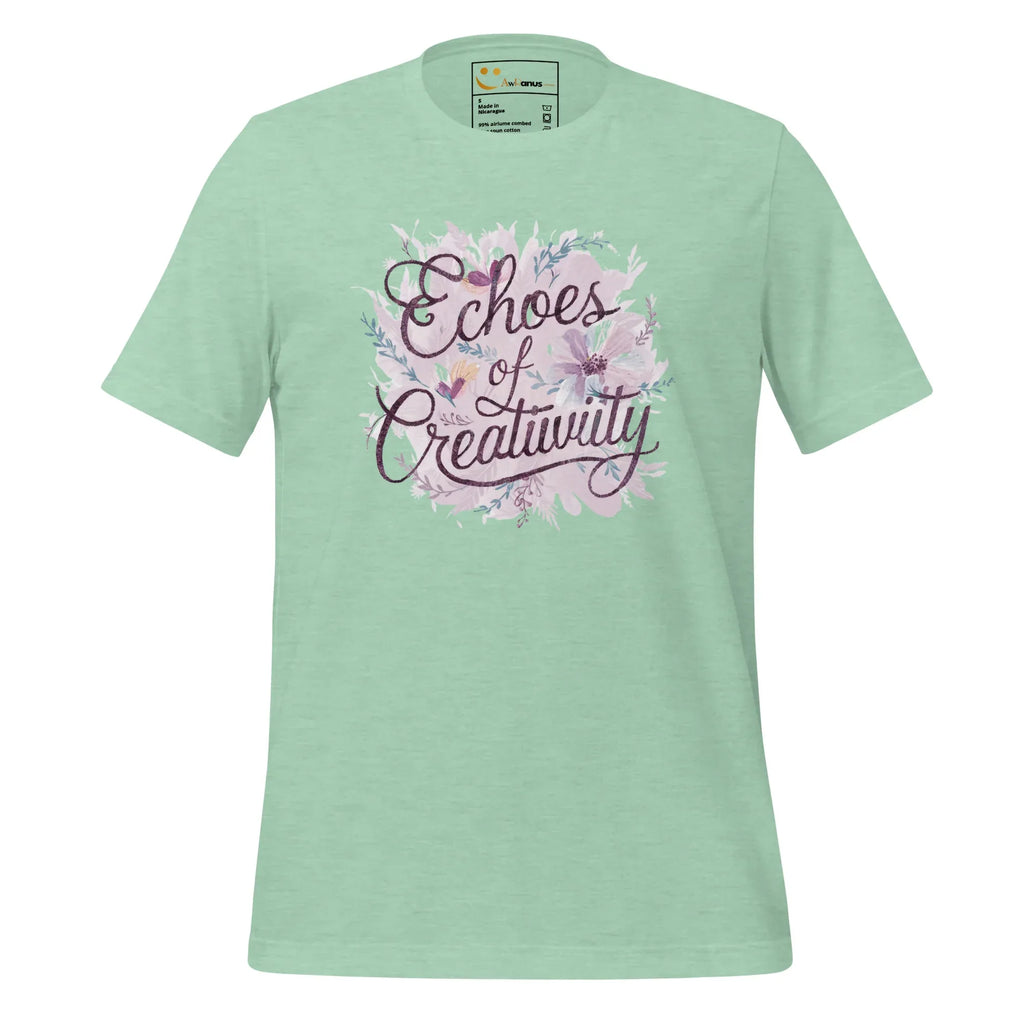Women's T-Shirt | Echoes Of Creativity Women's t-shirt AwRans Clothing unisex-staple-t-shirt-heather-prism-mint-front-6799ecd1e13dc