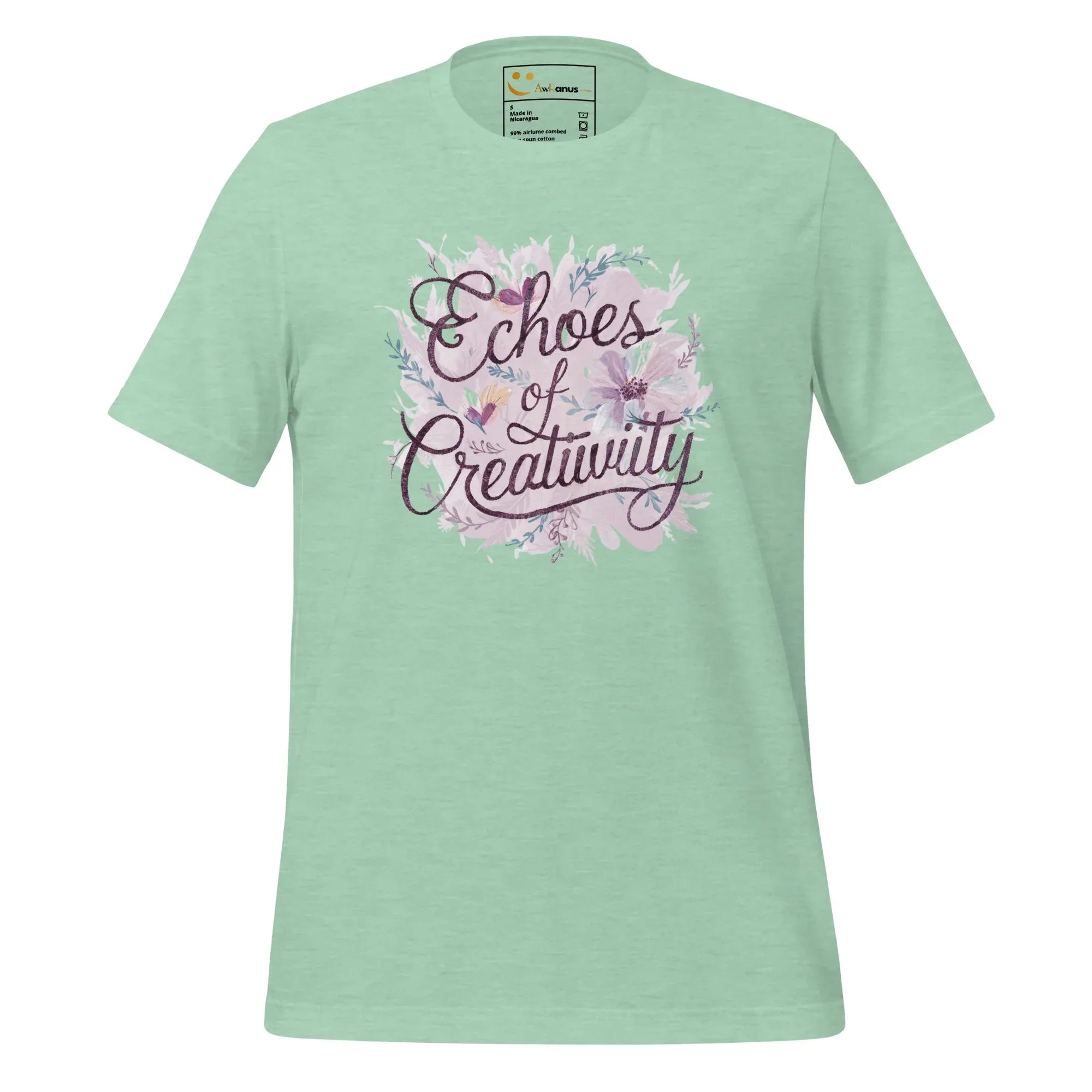 Women's T-Shirt | Echoes Of Creativity Women's t-shirt AwRans Clothing unisex-staple-t-shirt-heather-prism-mint-front-6799ecd1e13dc