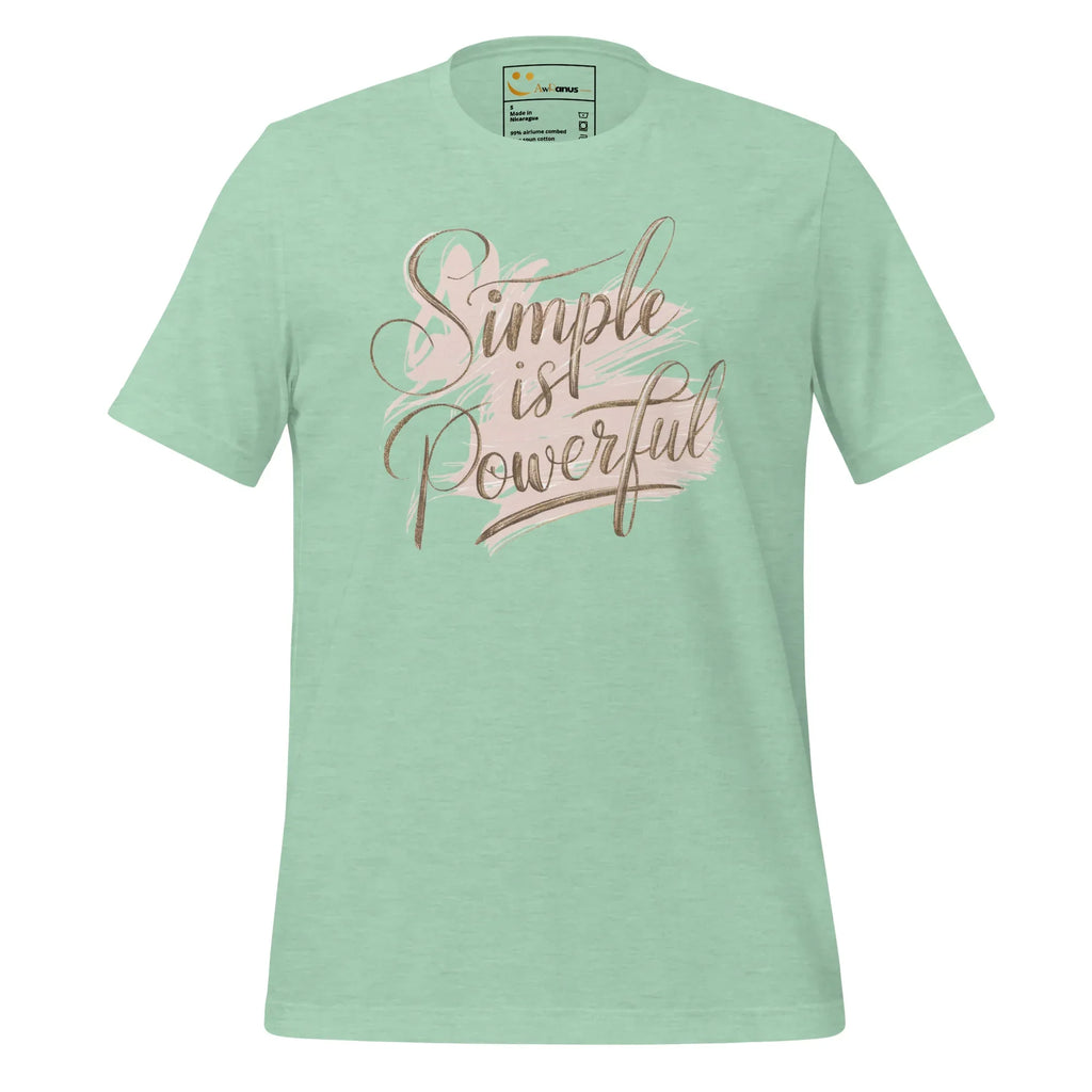 Women's T-Shirt | Simple Is Powerful Women's t-shirt AwRans Clothing unisex-staple-t-shirt-heather-prism-mint-front-679a459401e87