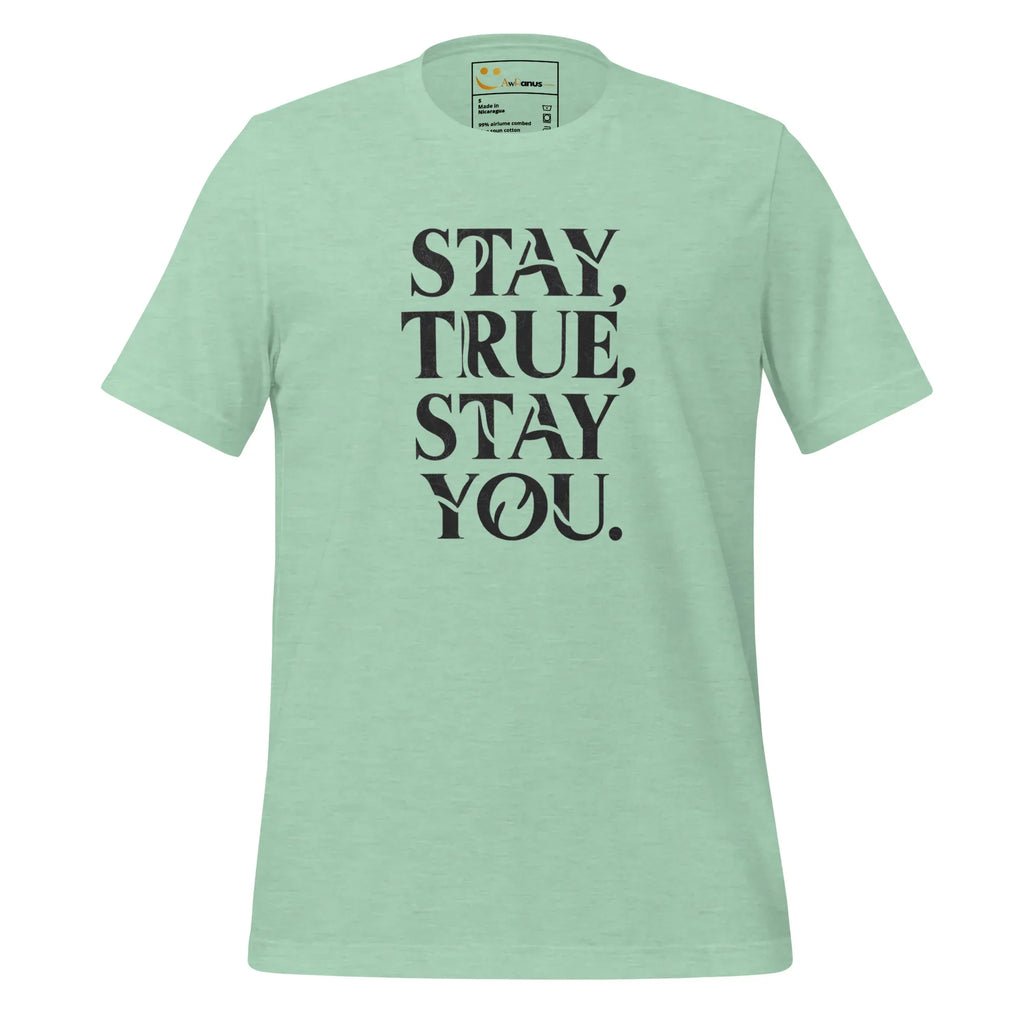 Women's T-Shirt | Stay True,Stay You. Women's t-shirt AwRans Clothing unisex-staple-t-shirt-heather-prism-mint-front-679a9991db74f