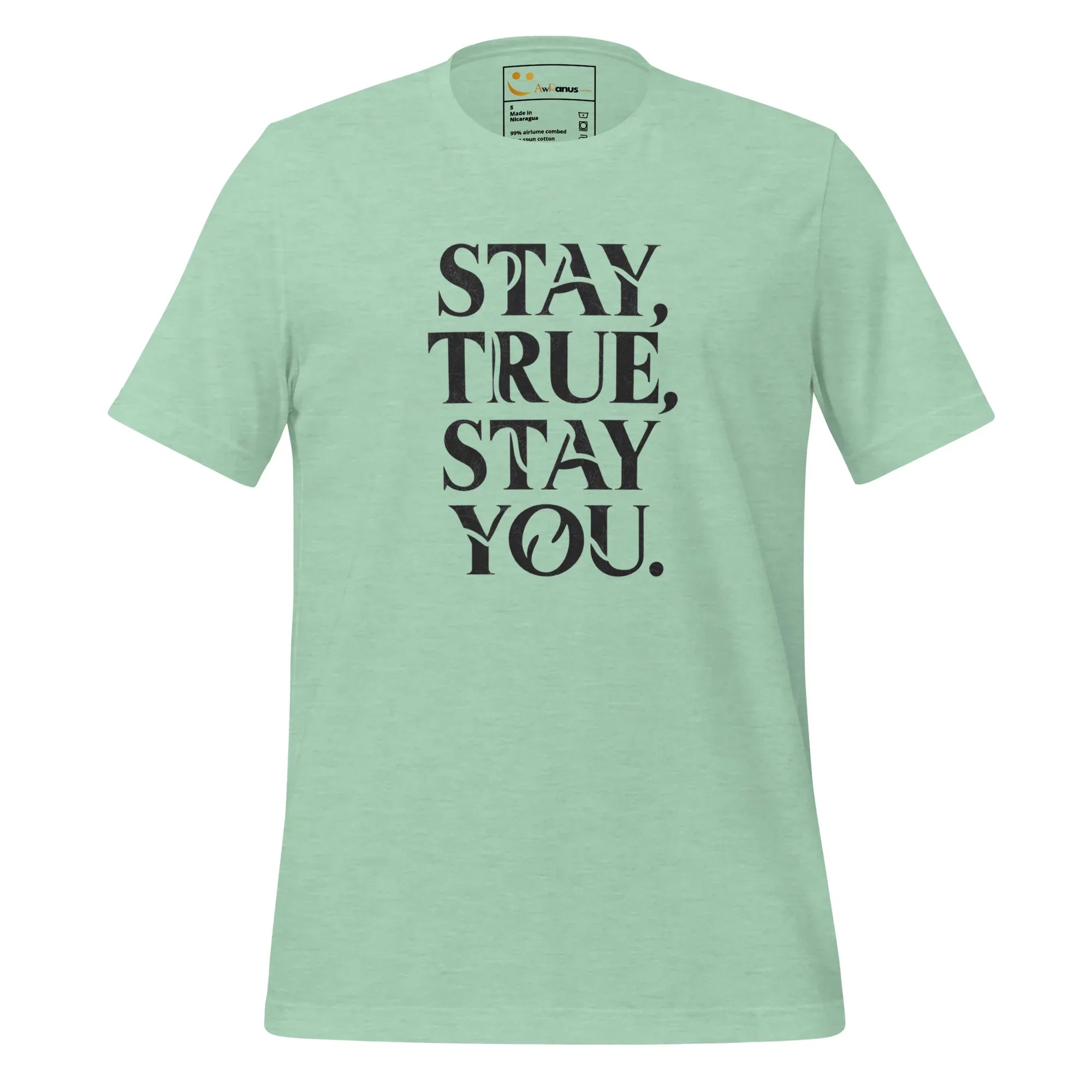 Women's T-Shirt | Stay True,Stay You. Women's t-shirt AwRans Clothing unisex-staple-t-shirt-heather-prism-mint-front-679a9991db74f
