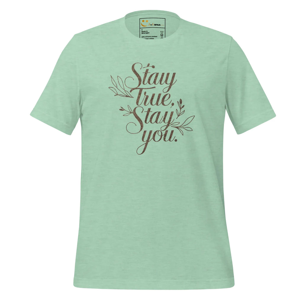 Women's T-Shirt | Stay True,Stay You. Women's t-shirt AwRans Clothing unisex-staple-t-shirt-heather-prism-mint-front-679bbce0bf667