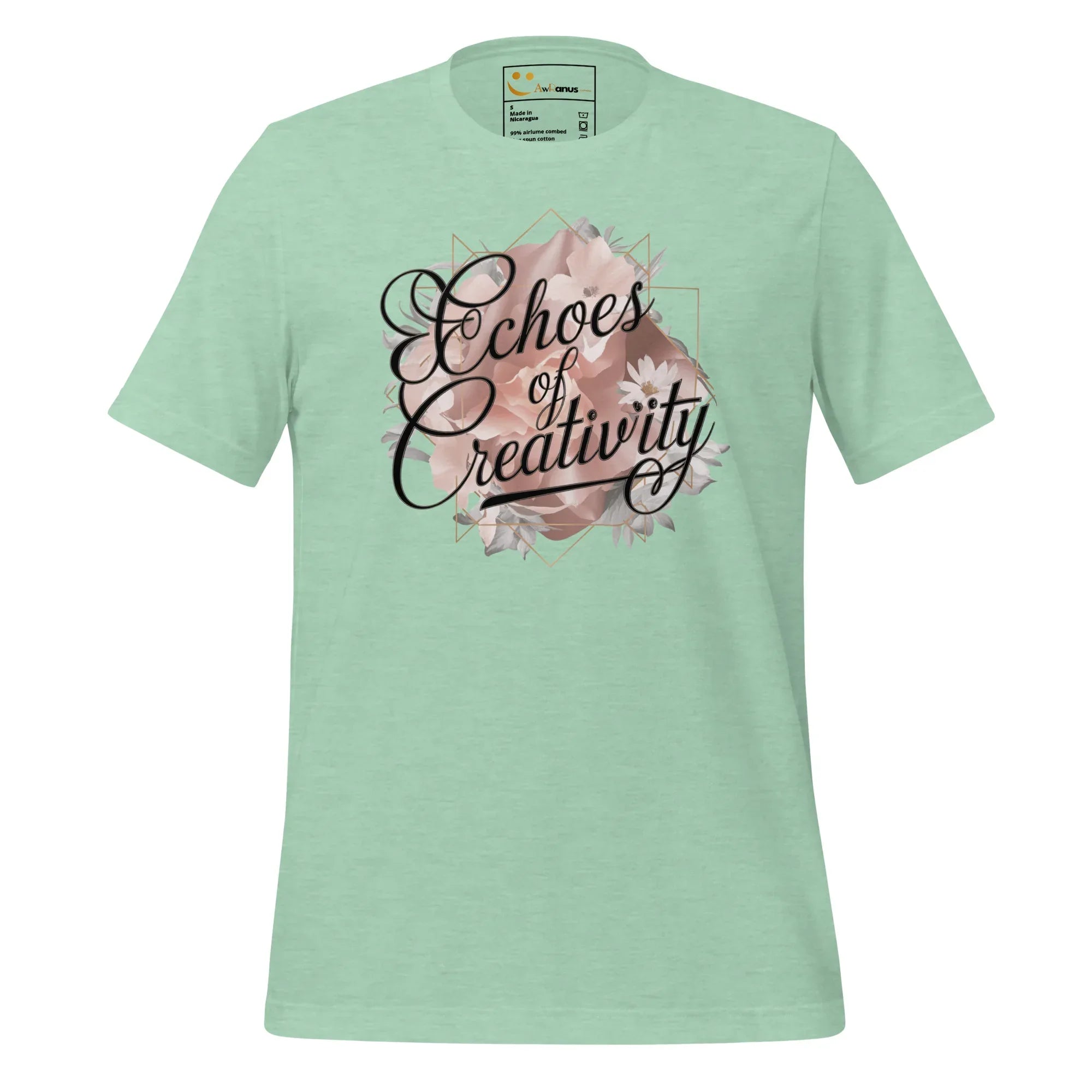 Women's T-Shirt | Echoes Of Creativity Women's t-shirt AwRans Clothing unisex-staple-t-shirt-heather-prism-mint-front-679bbee5132fd