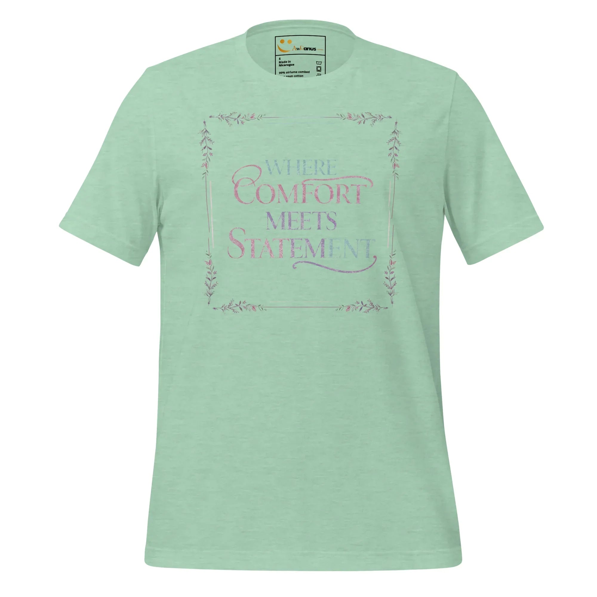 Women's T-Shirt | Where Comfort Meets Statement Women's t-shirt AwRans Clothing unisex-staple-t-shirt-heather-prism-mint-front-679bdbf4034d8